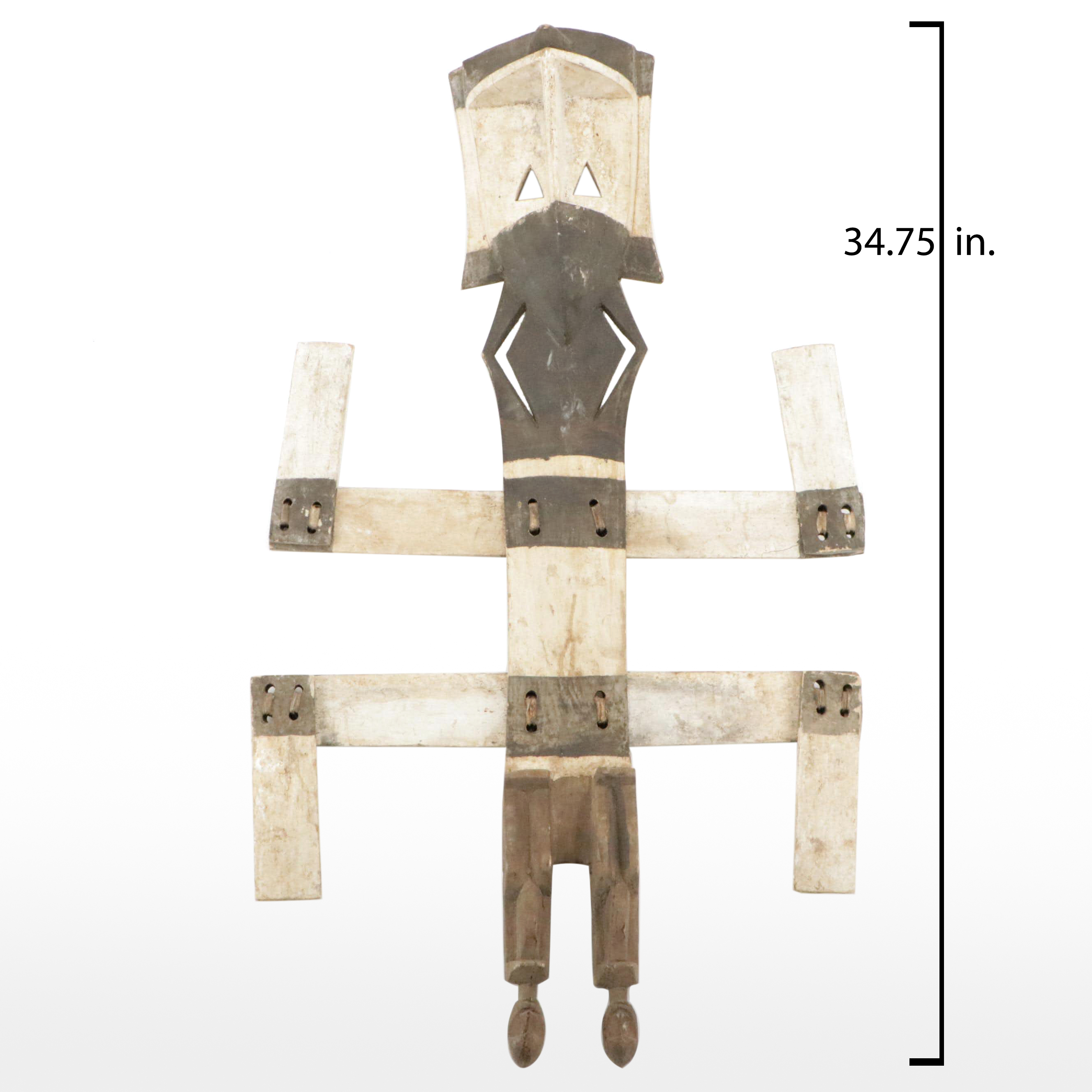 Mali Dogon Kanaga Hand-Carved and Pigmented Ceremonial Mask