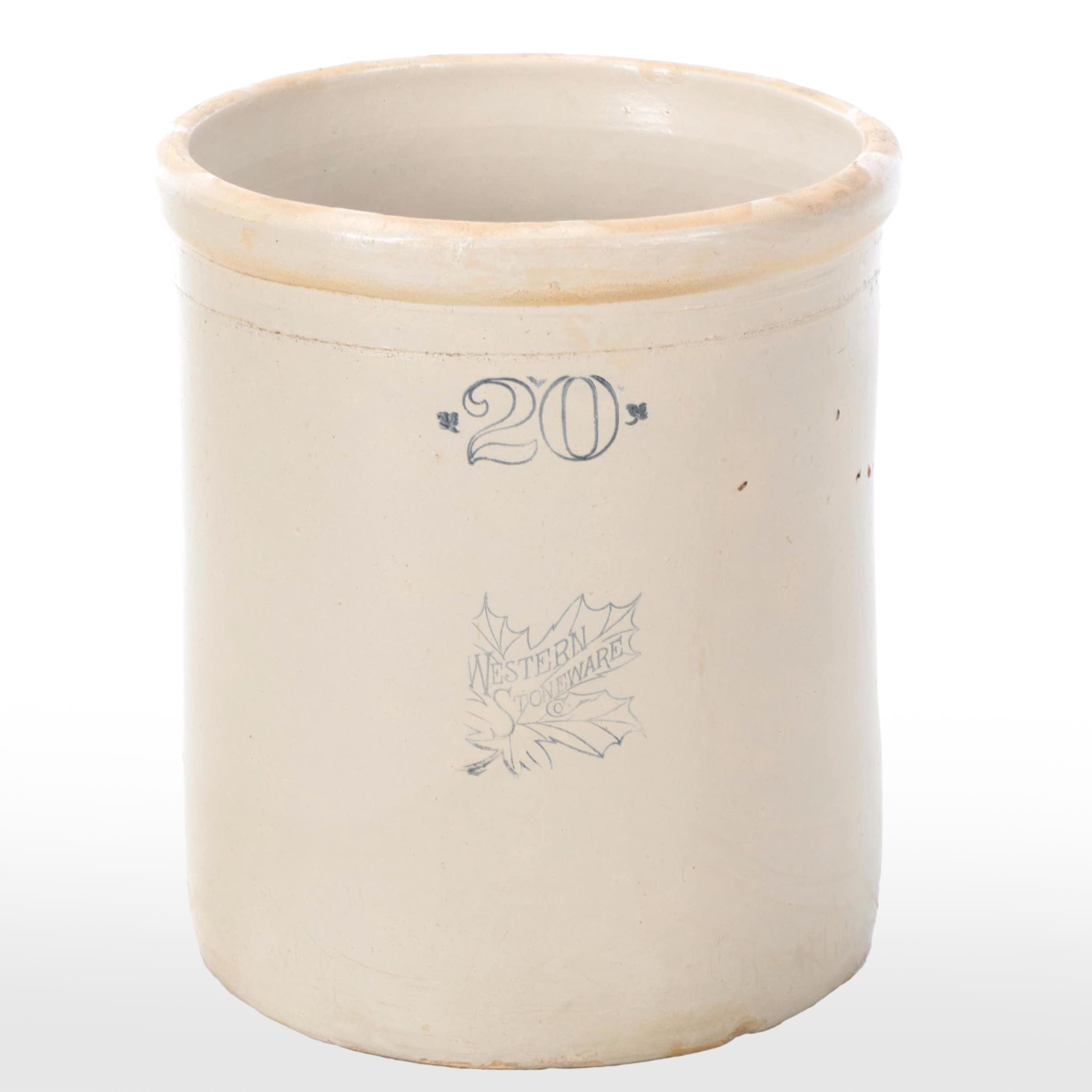 Western Stoneware Co. 20 Gallon Salt Glazed Stoneware Crock, 20th Century