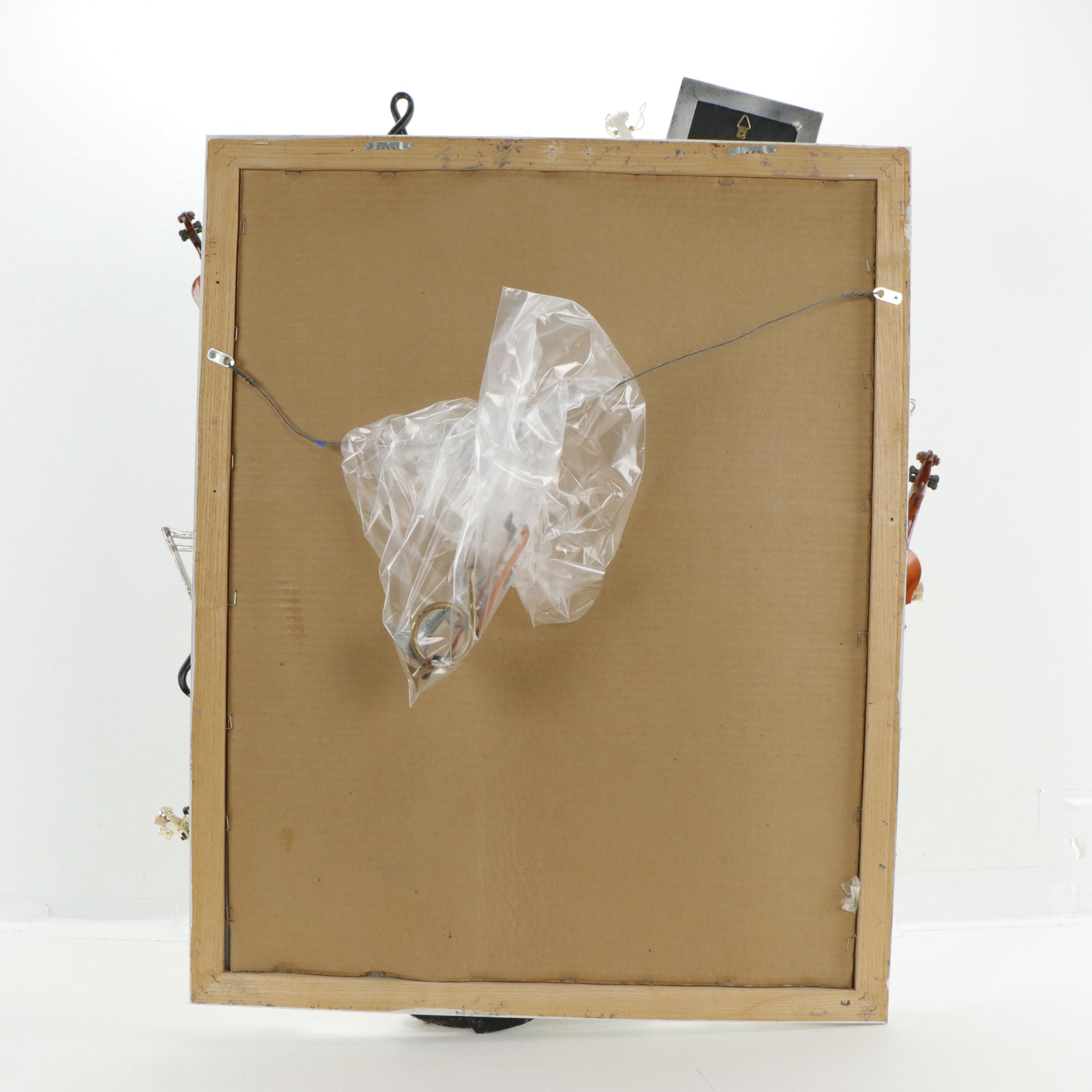 Musical Instruments and Music Notes Ornament Embellished Wall Mirror