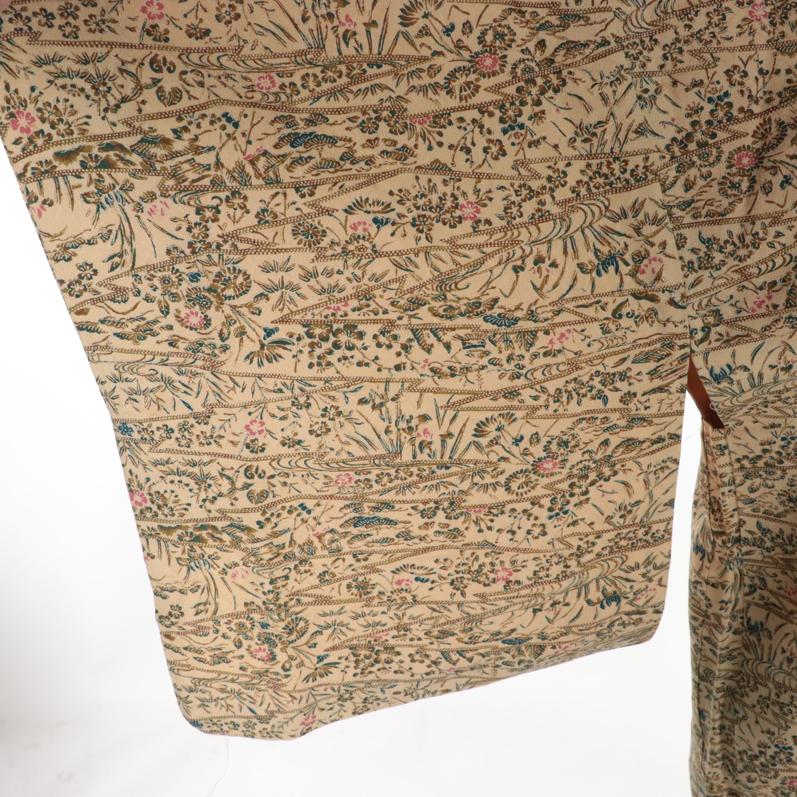 Yuzen Dyed Haoris in Black/Red and Silk Floral Pattern