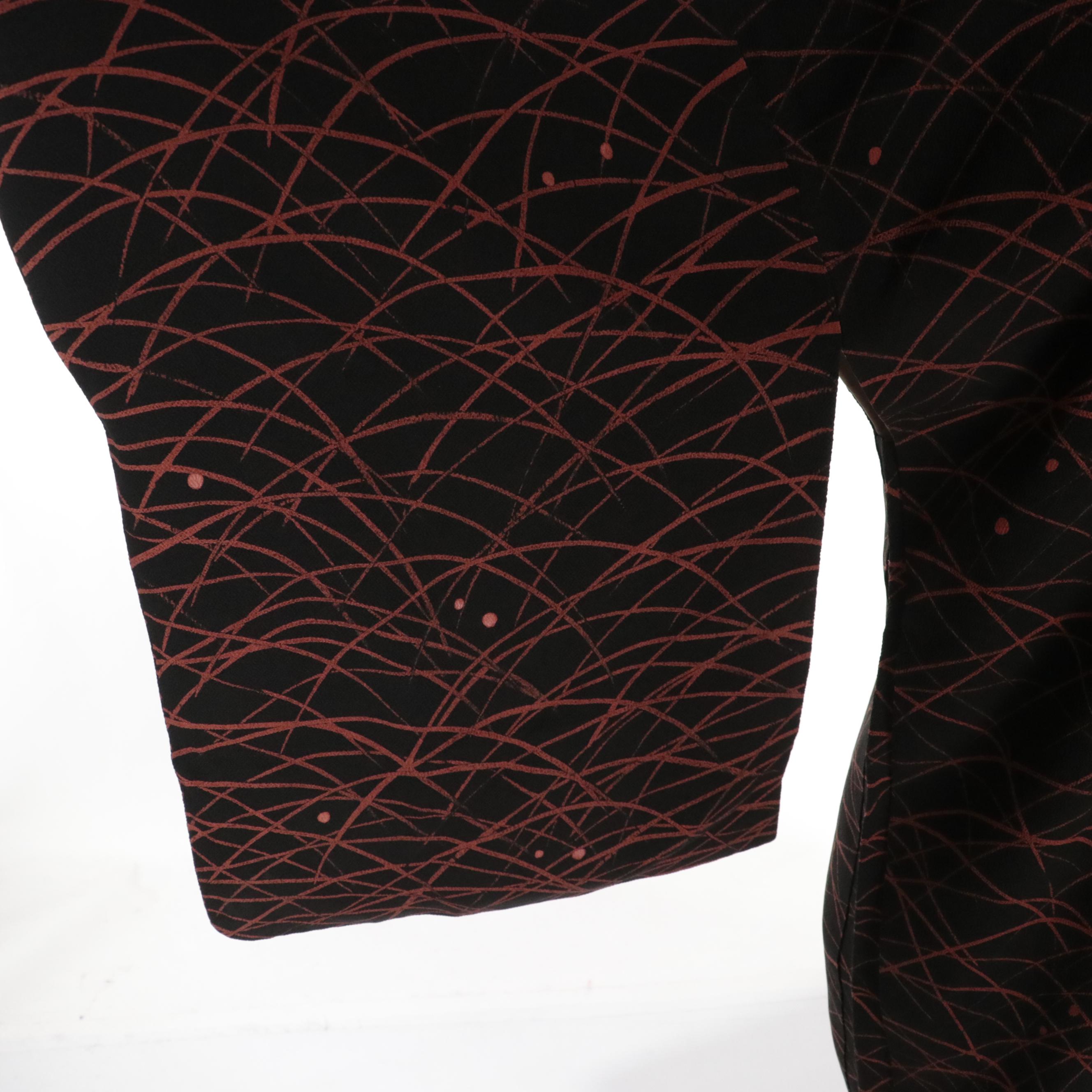 Yuzen Dyed Haoris in Black/Red and Silk Floral Pattern