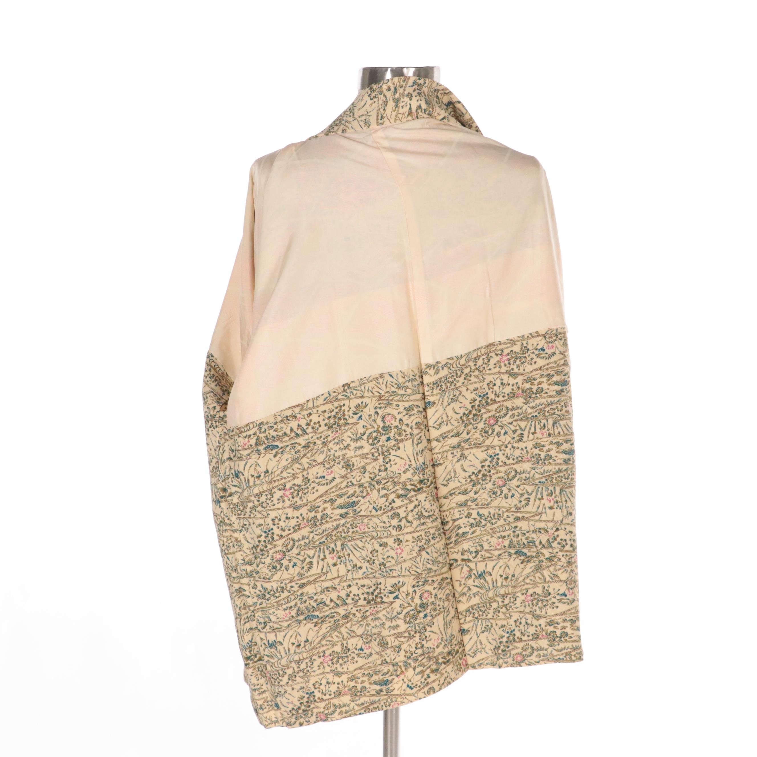 Yuzen Dyed Haoris in Black/Red and Silk Floral Pattern