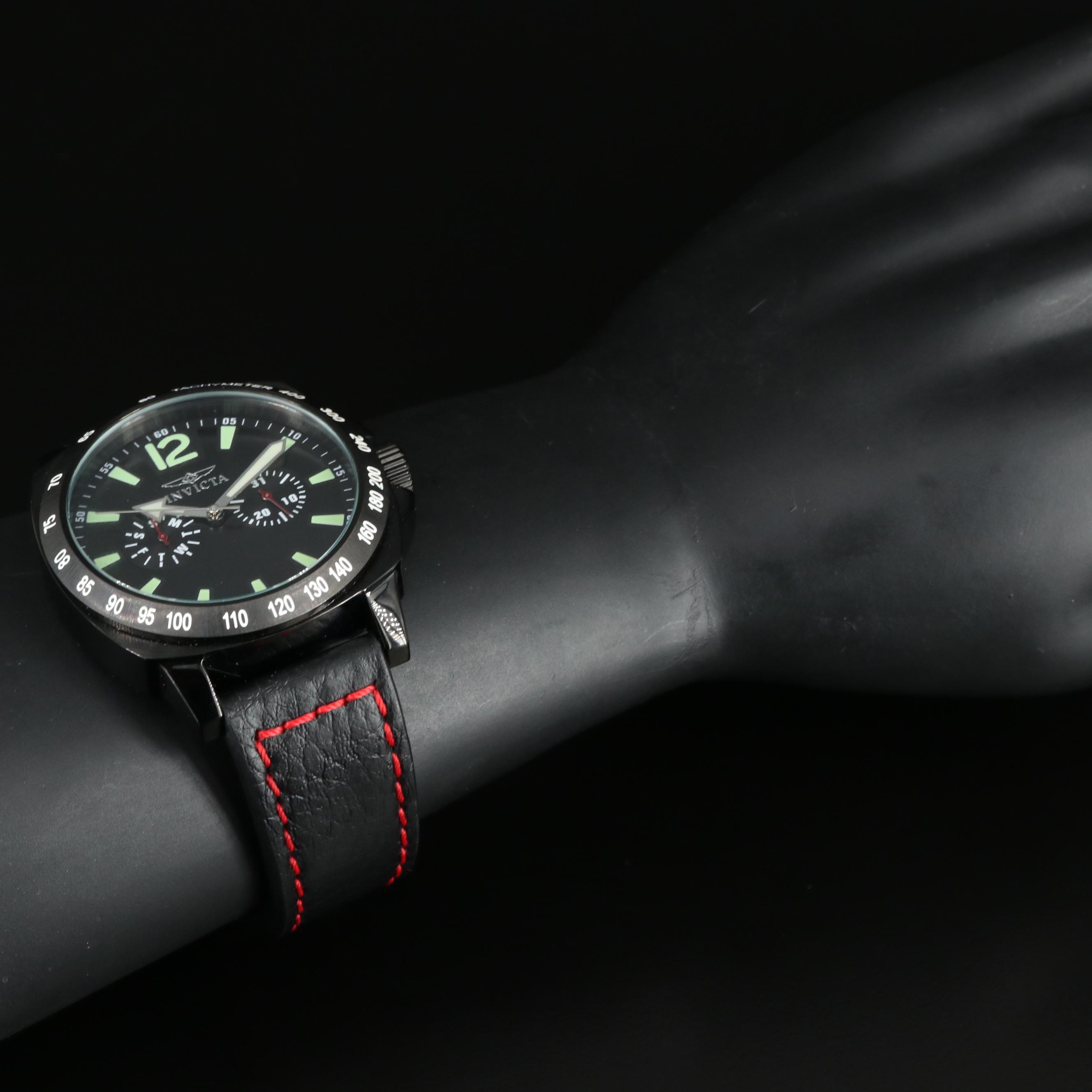 Invicta Specialty Day-Date Stainless Steel Quartz Watch