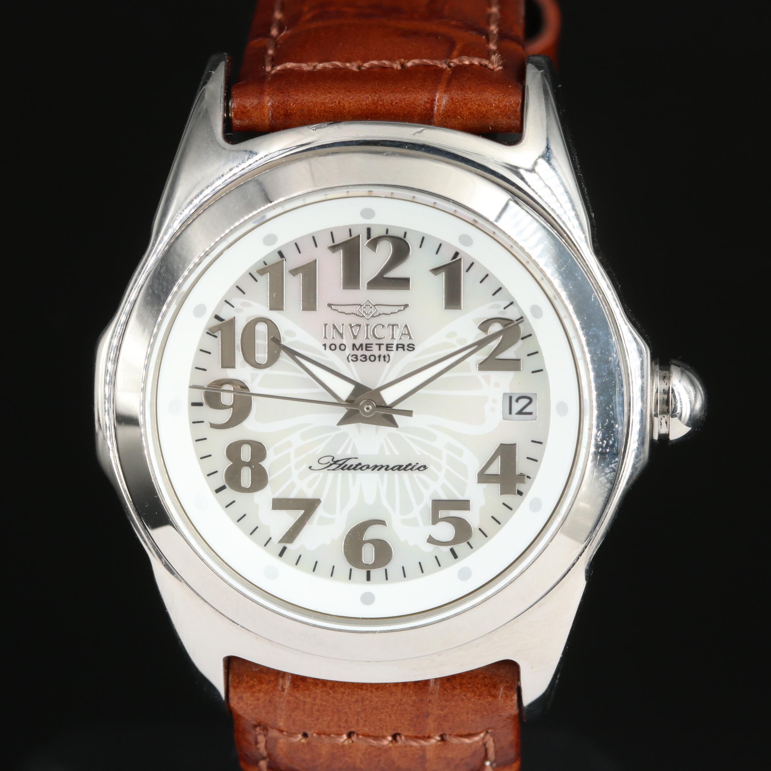 Invicta Mother-of-Pearl Dial, Automatic Stainless Steel Watch