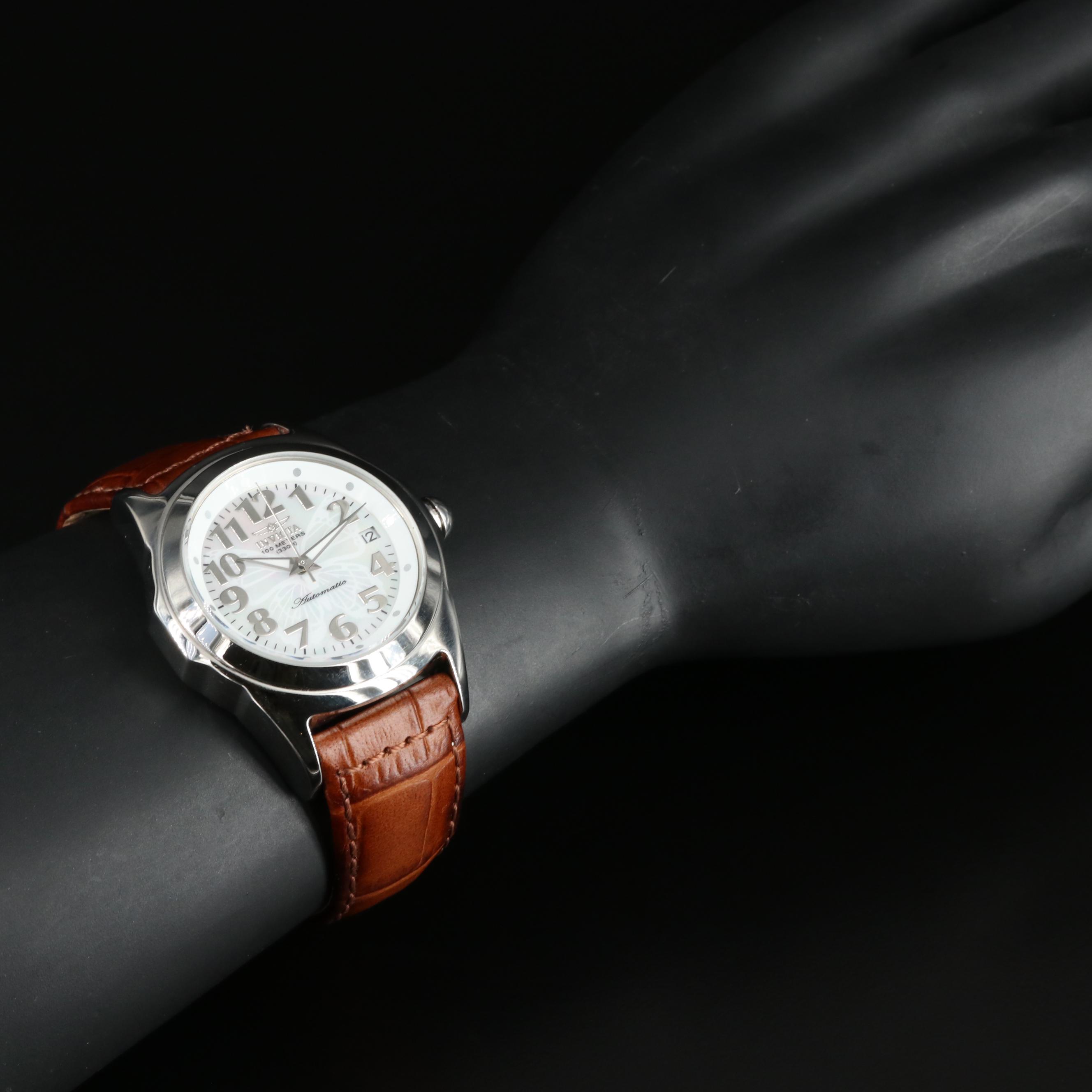 Invicta Mother-of-Pearl Dial, Automatic Stainless Steel Watch