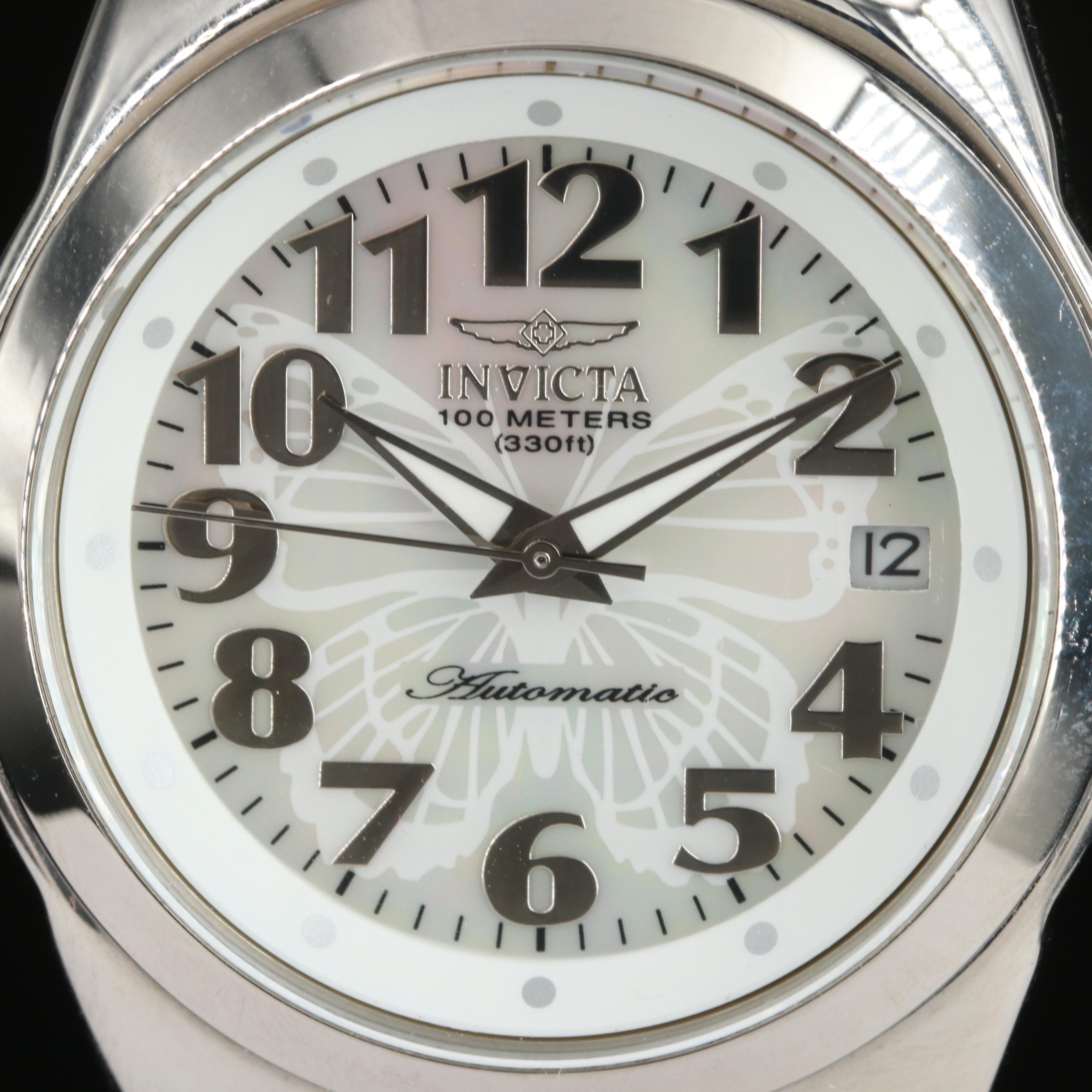 Invicta Mother-of-Pearl Dial, Automatic Stainless Steel Watch