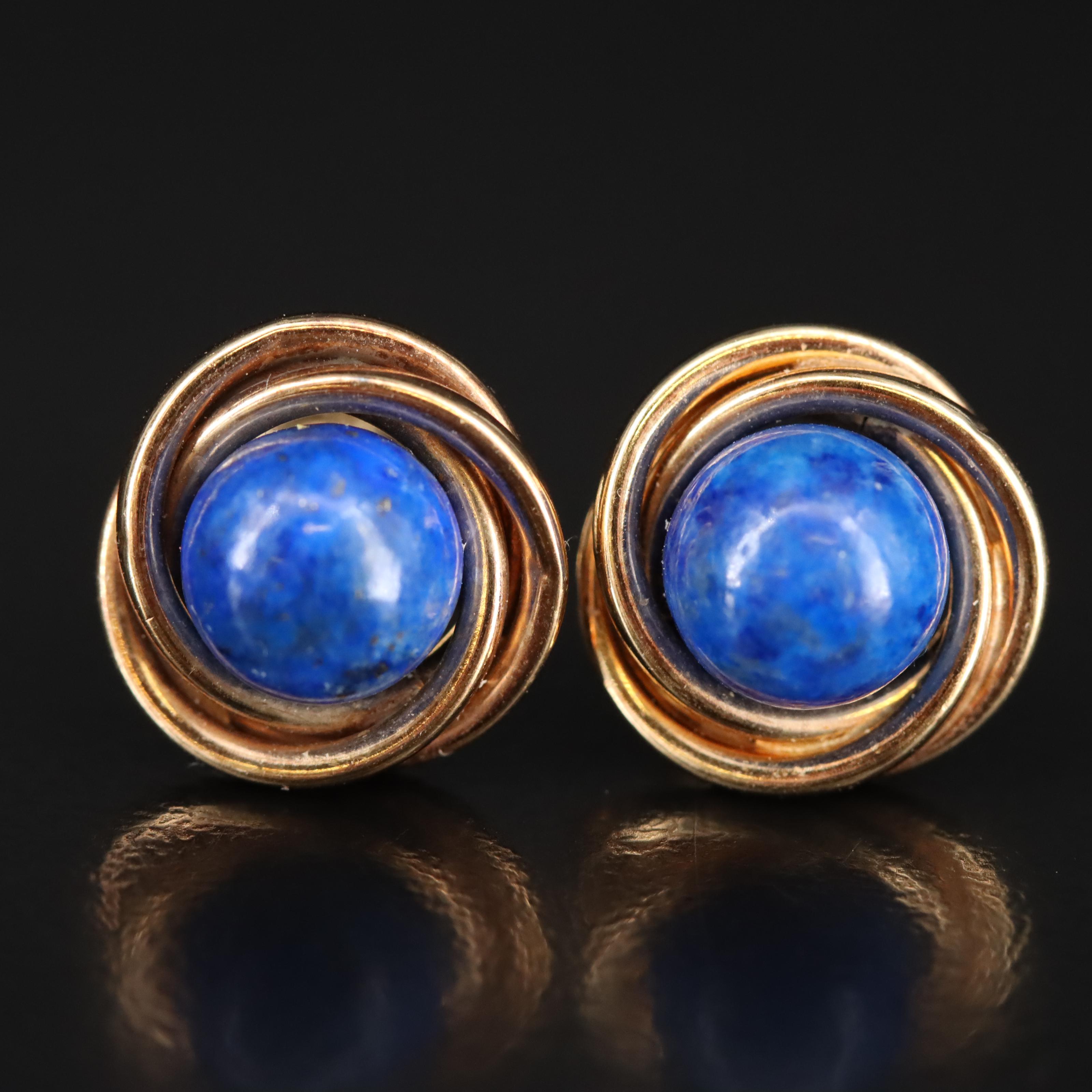 Peter Brams Designs 14K Lapis Lazuli Knot Earrings