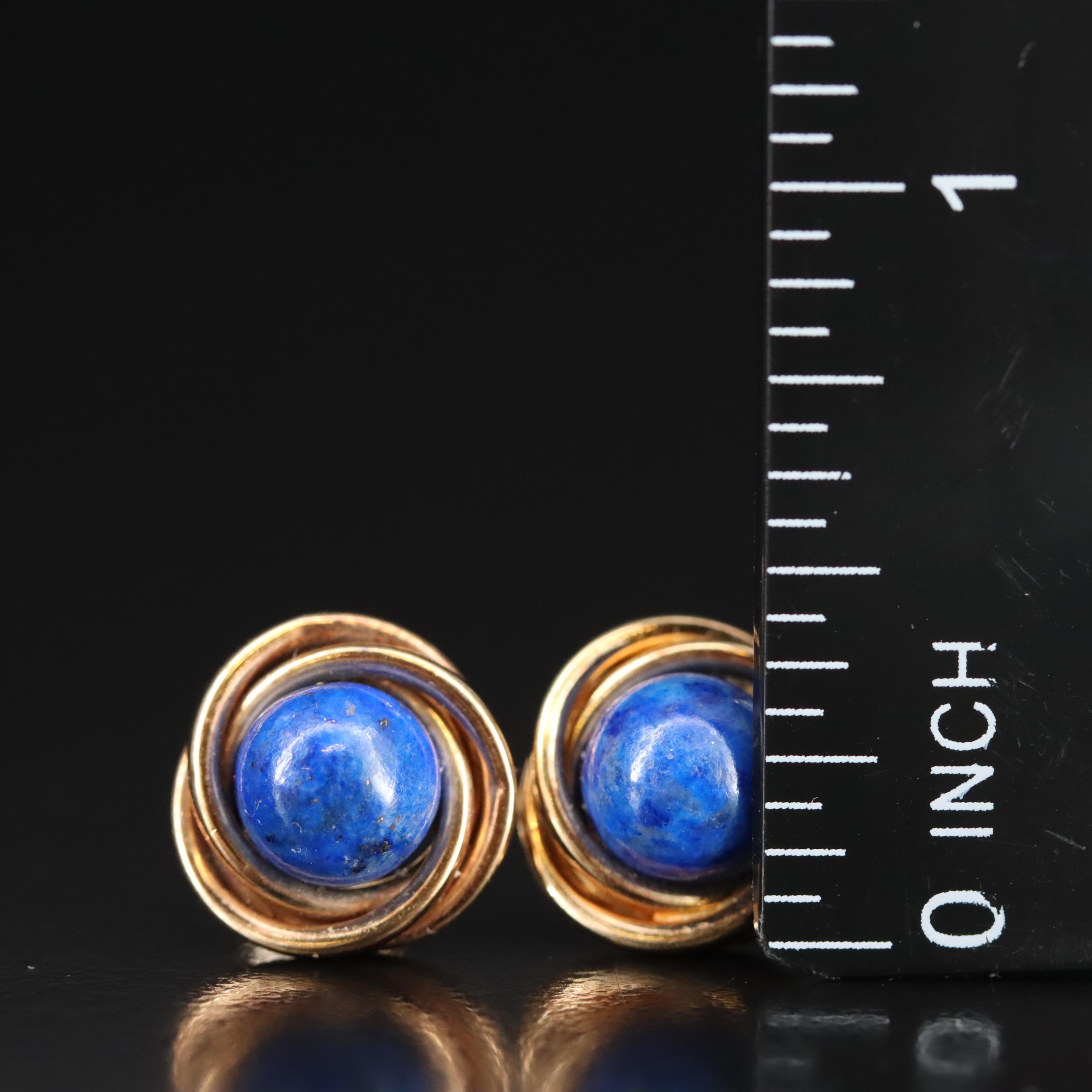 Peter Brams Designs 14K Lapis Lazuli Knot Earrings
