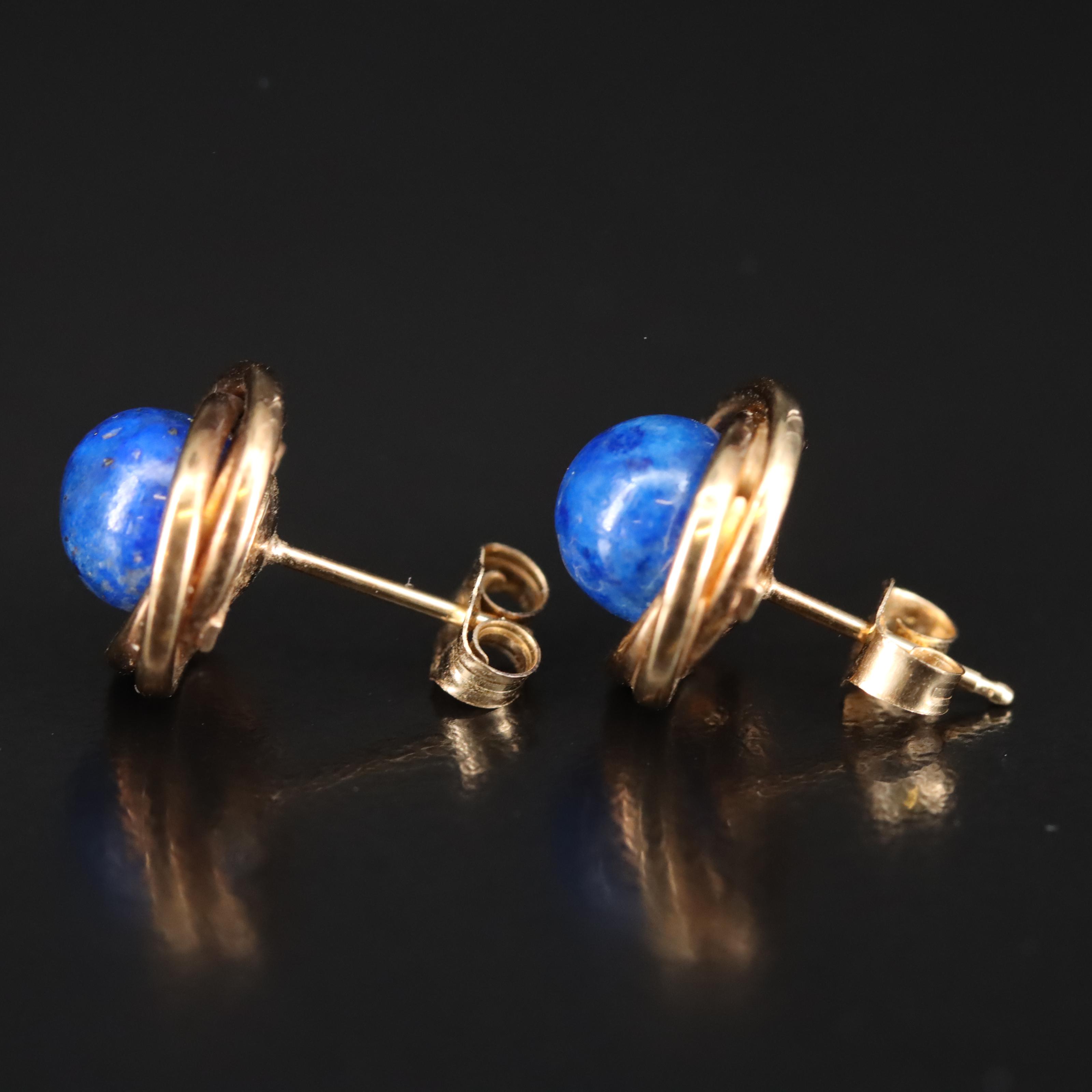 Peter Brams Designs 14K Lapis Lazuli Knot Earrings