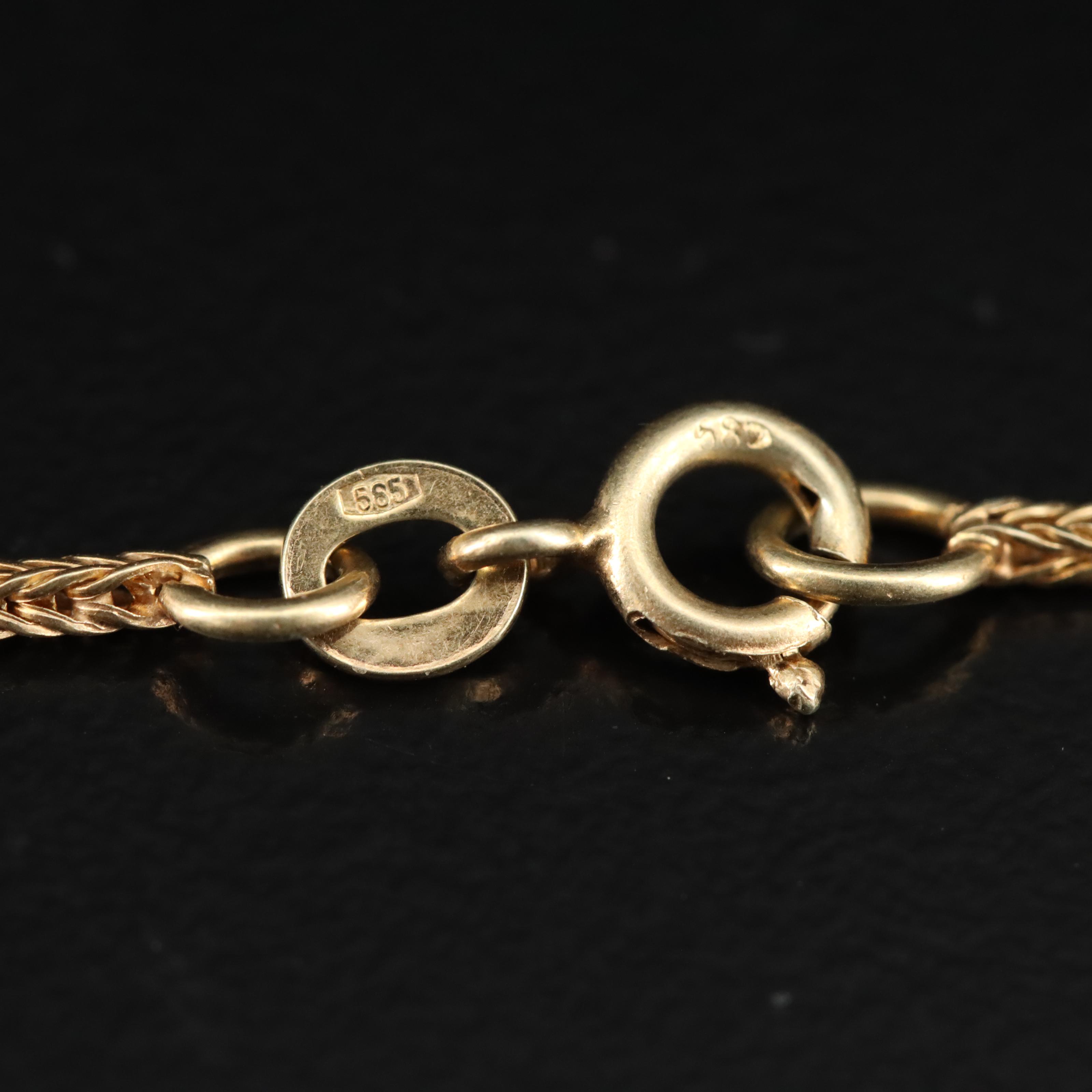 14K Foxtail Chain Necklace