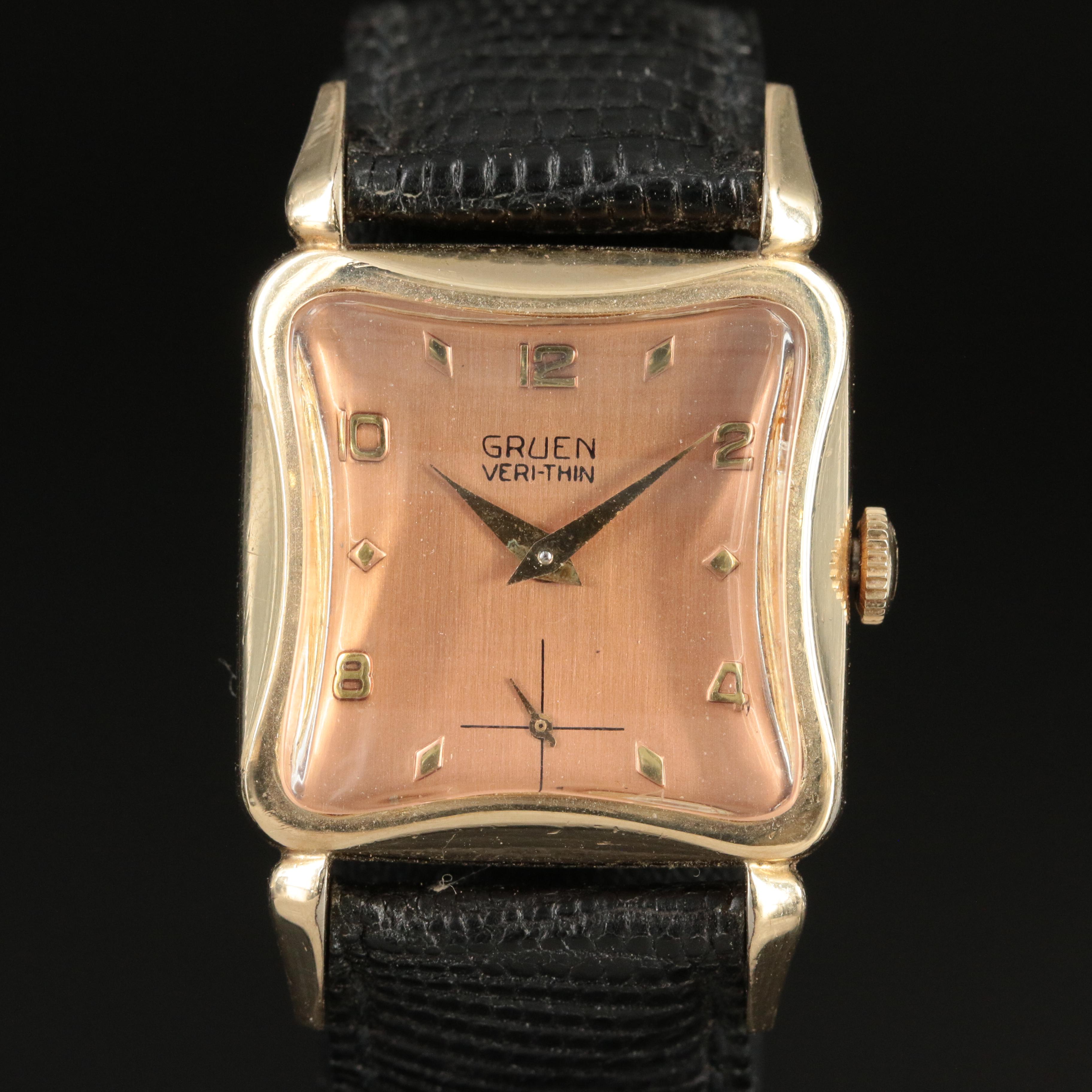 Vintage Gruen Veri-Thin Fancy Case, Gold-Filled Manual-Wind Watch