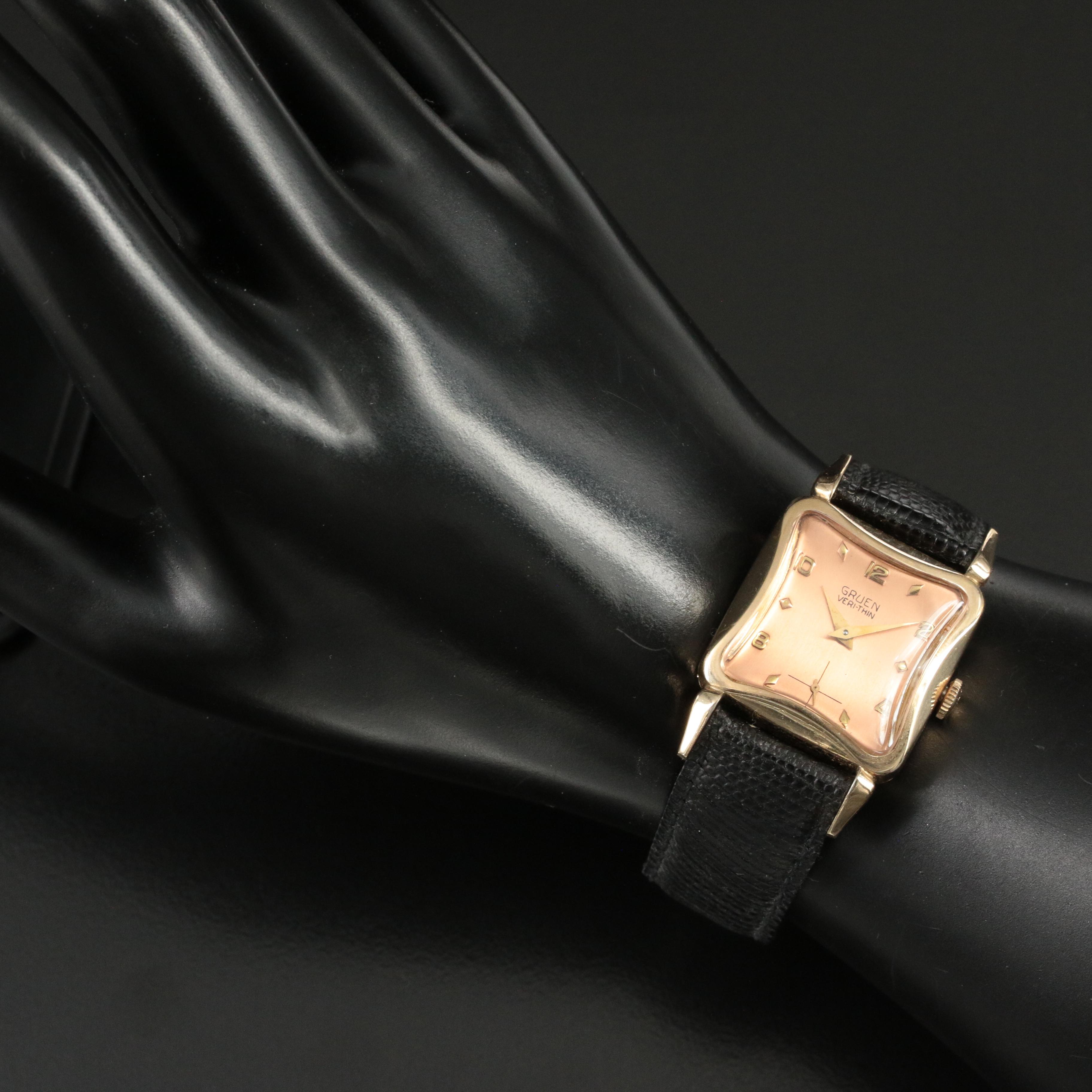 Vintage Gruen Veri-Thin Fancy Case, Gold-Filled Manual-Wind Watch