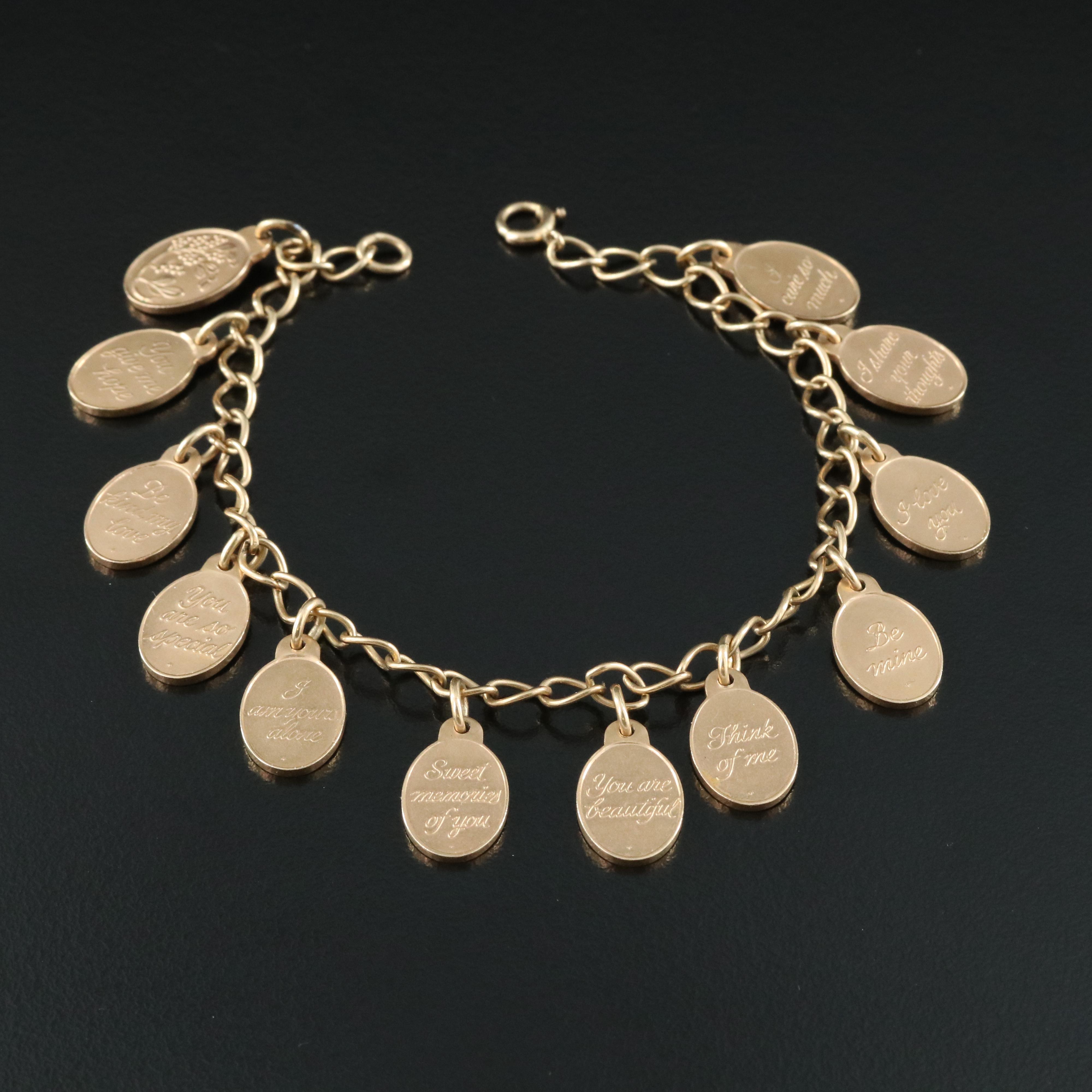 Vintage The Franklin Mint 14K "Twelve Flowers of Love" Bracelet