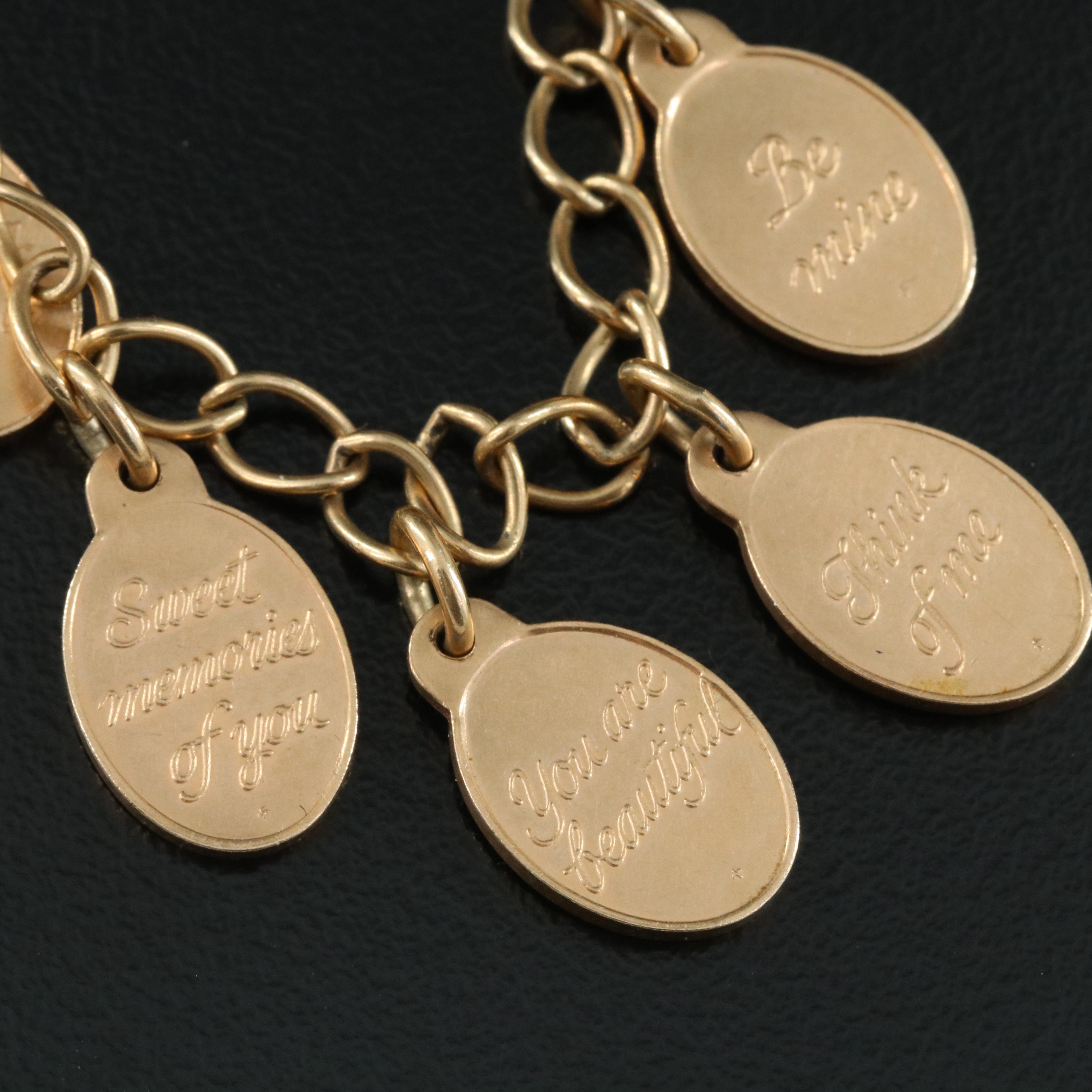 Vintage The Franklin Mint 14K "Twelve Flowers of Love" Bracelet