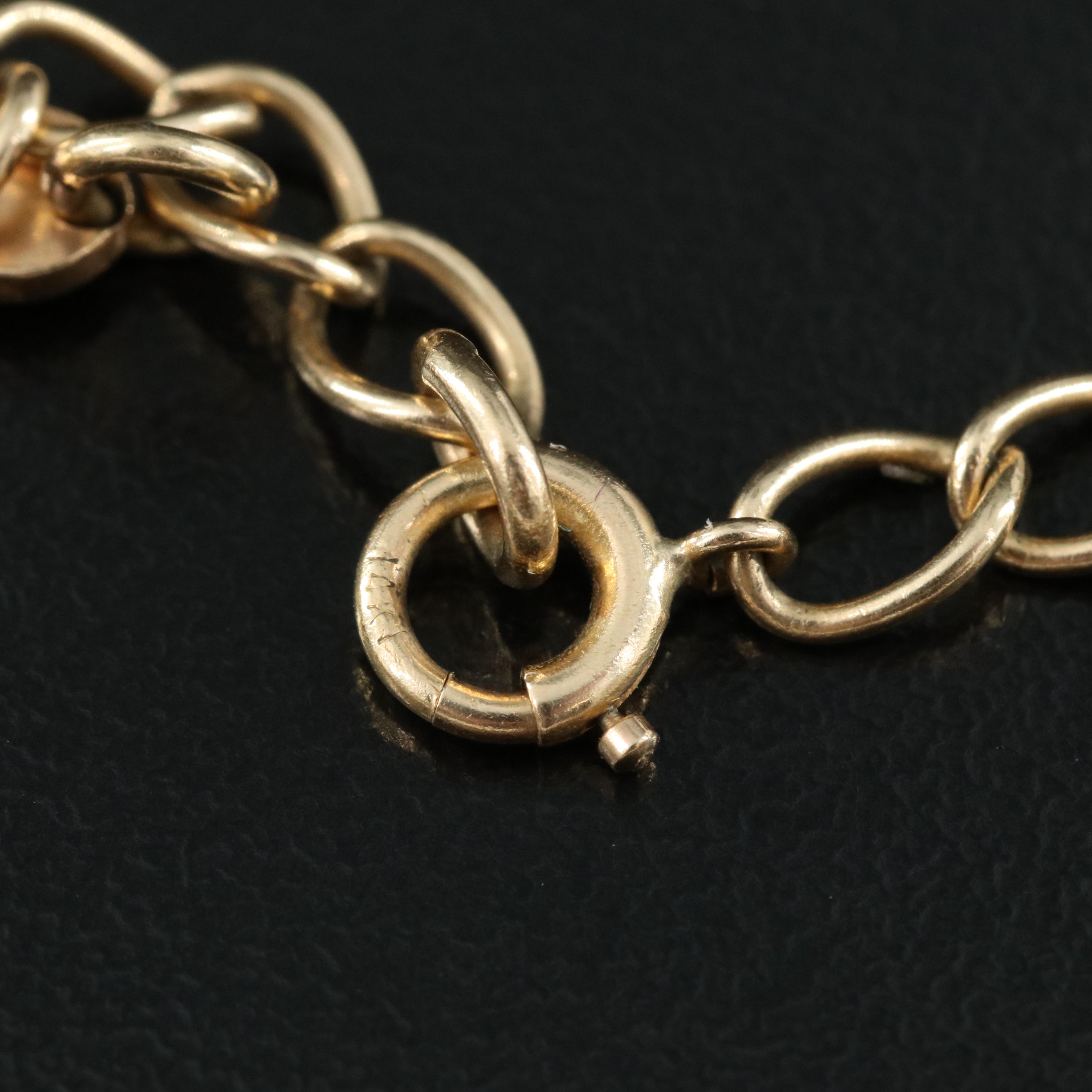 Vintage The Franklin Mint 14K "Twelve Flowers of Love" Bracelet