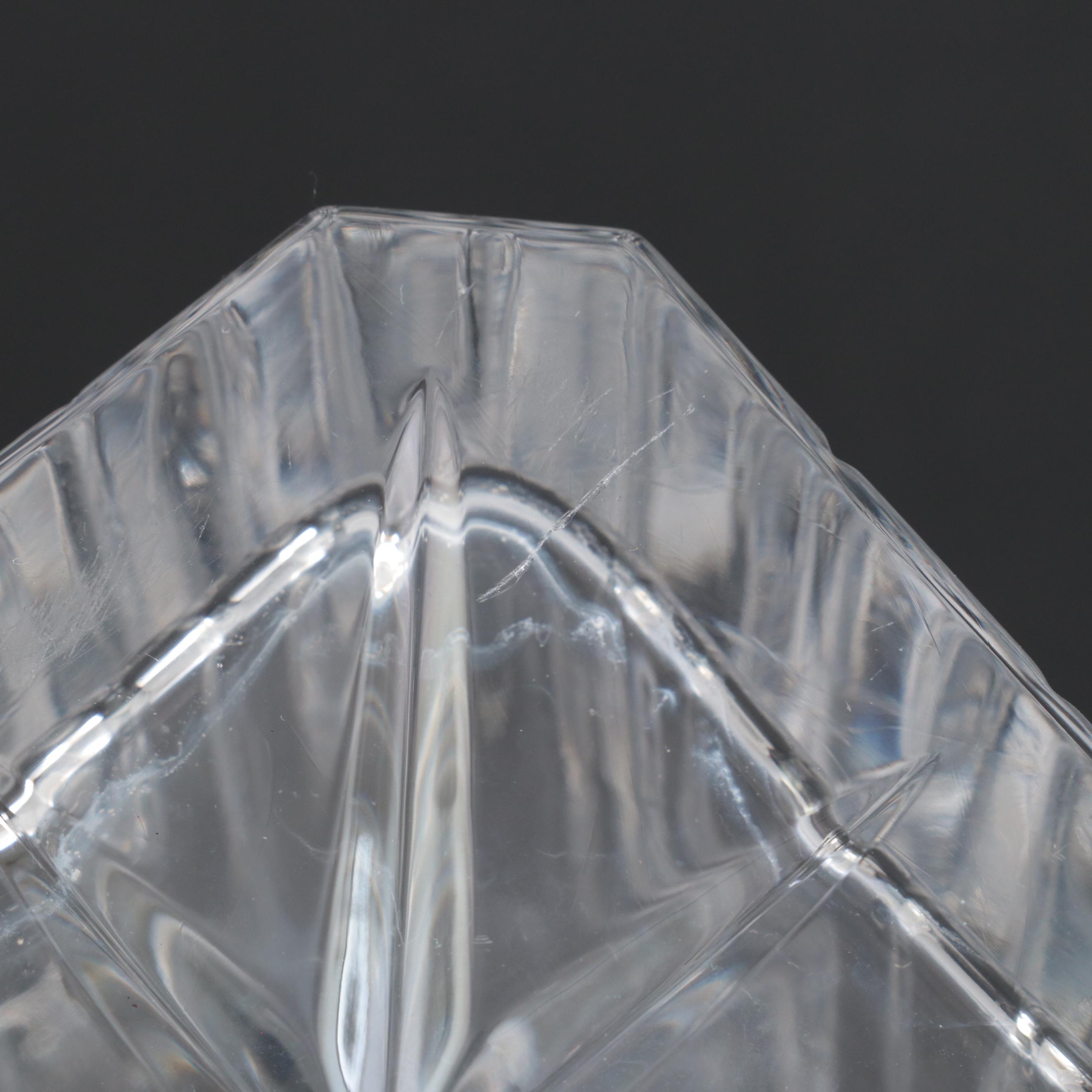 Square Crystal Decanter with Glass Champagne Flute