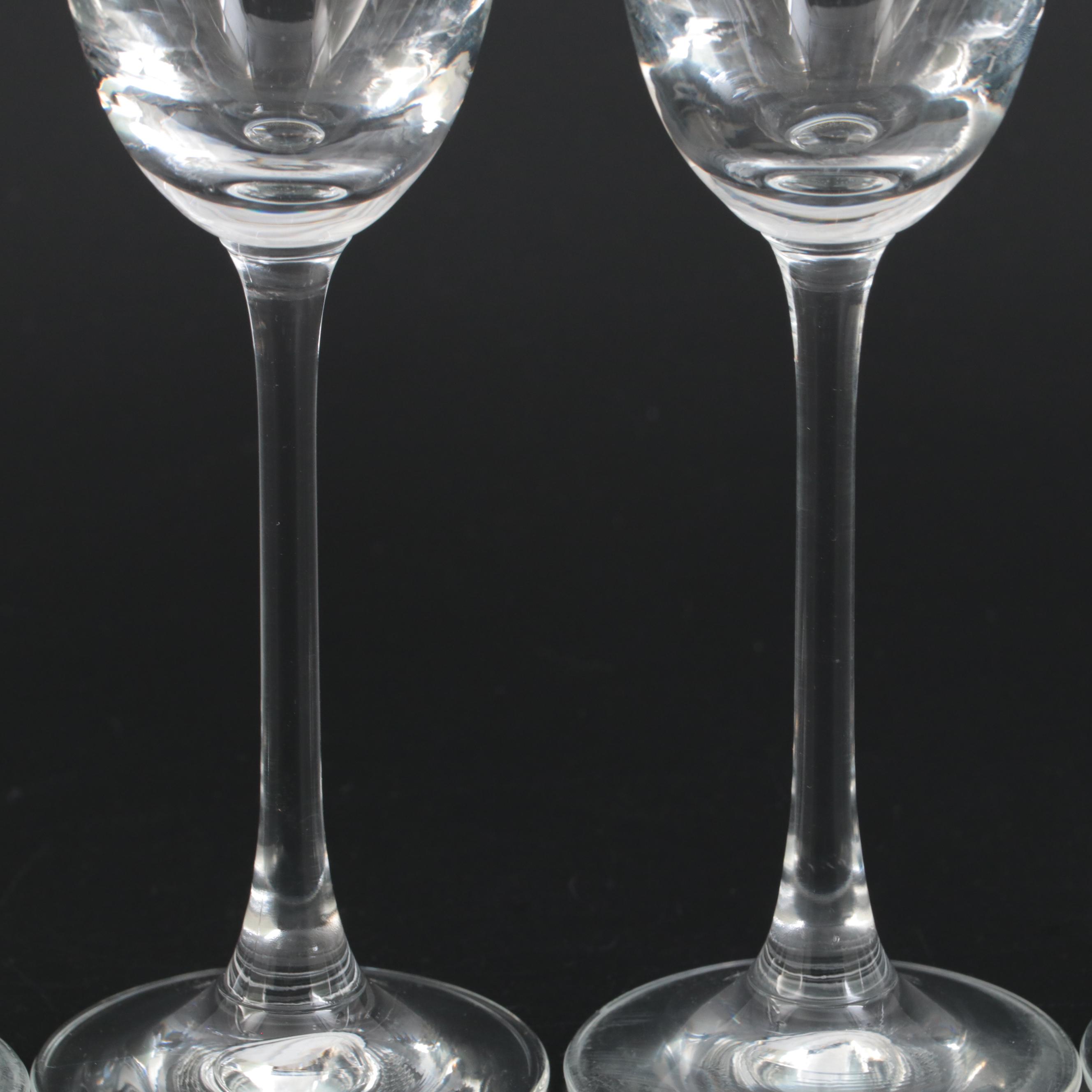 Square Crystal Decanter with Glass Champagne Flute