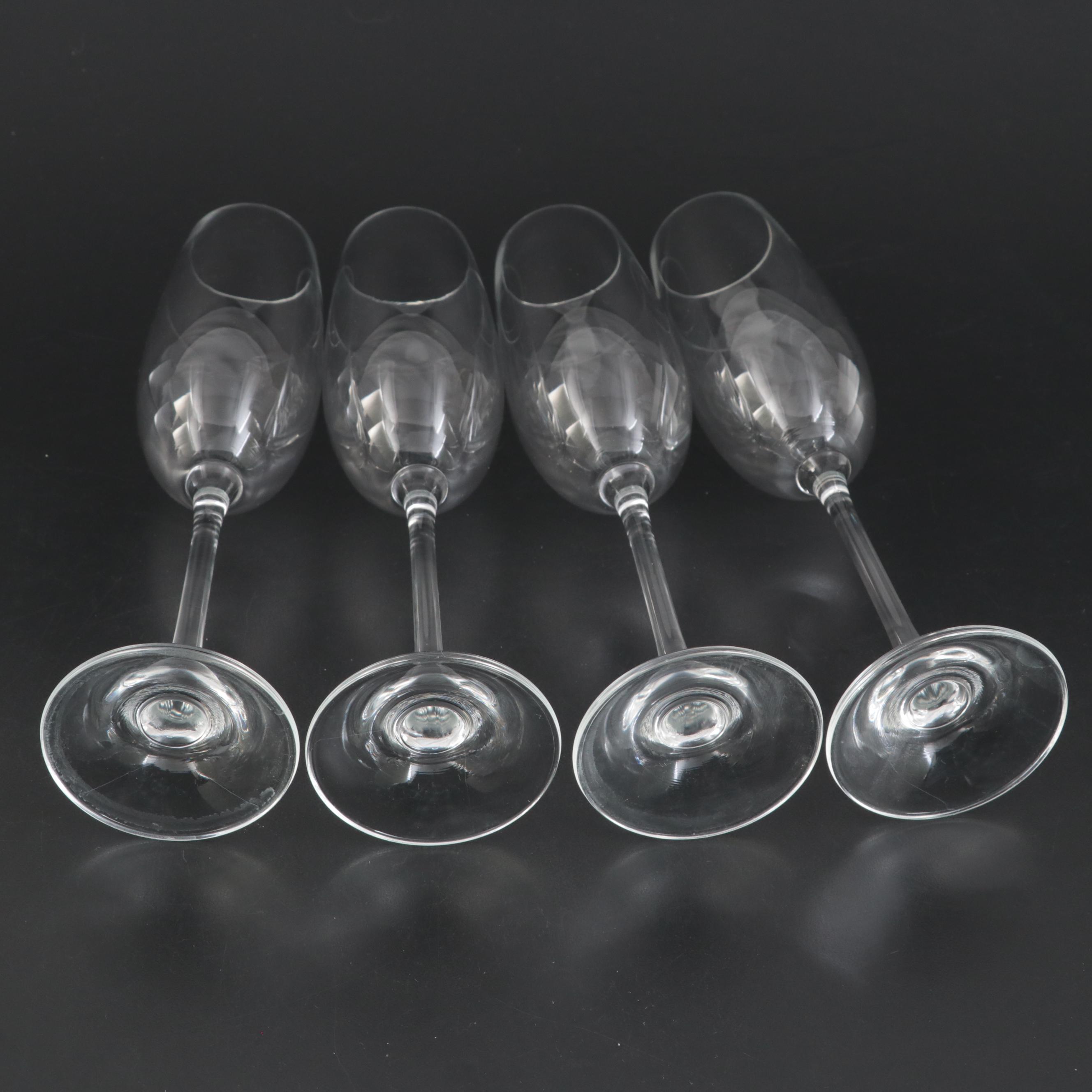 Square Crystal Decanter with Glass Champagne Flute