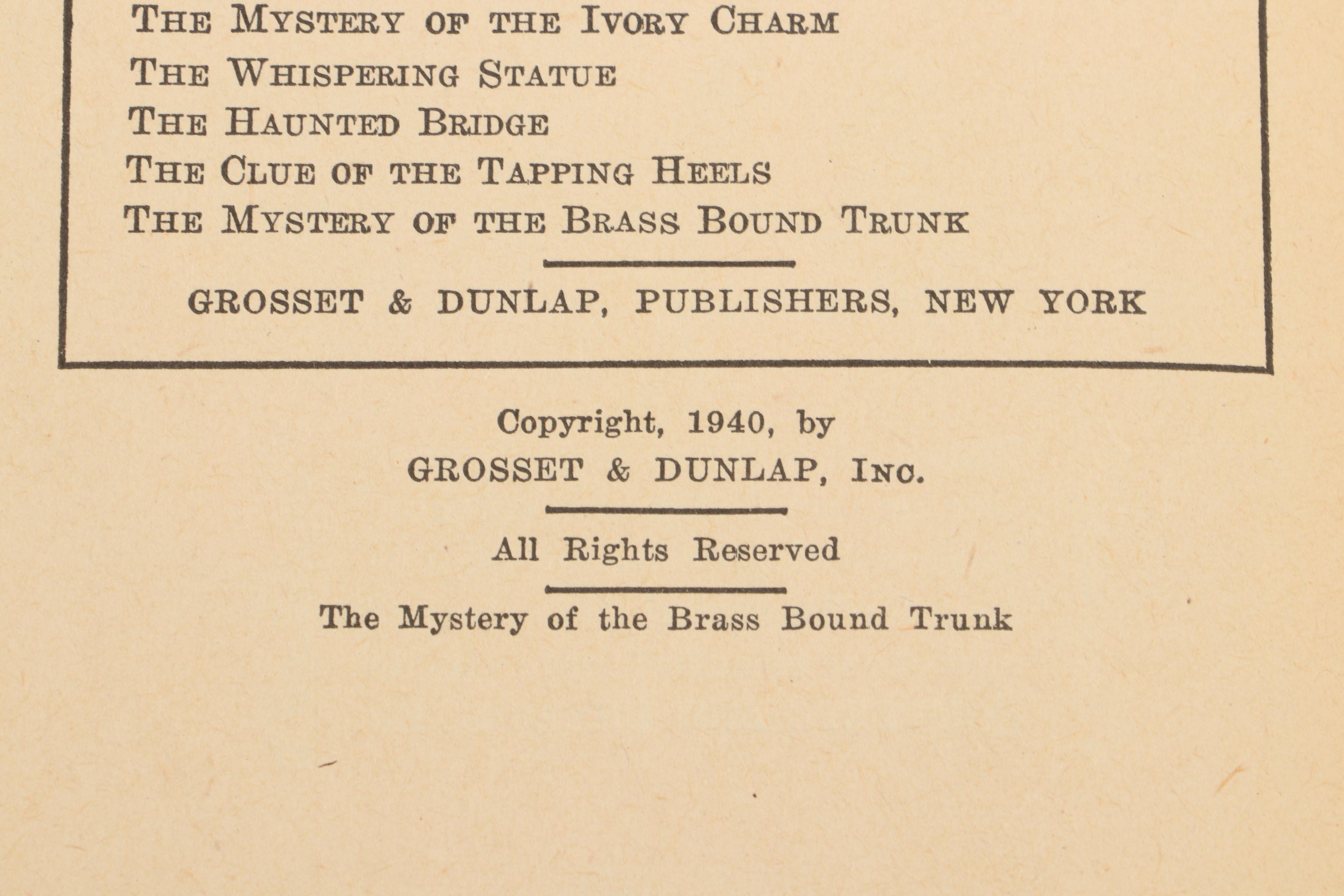 "Nancy Drew" Partial Series by Carolyn Keene, 1941–1946