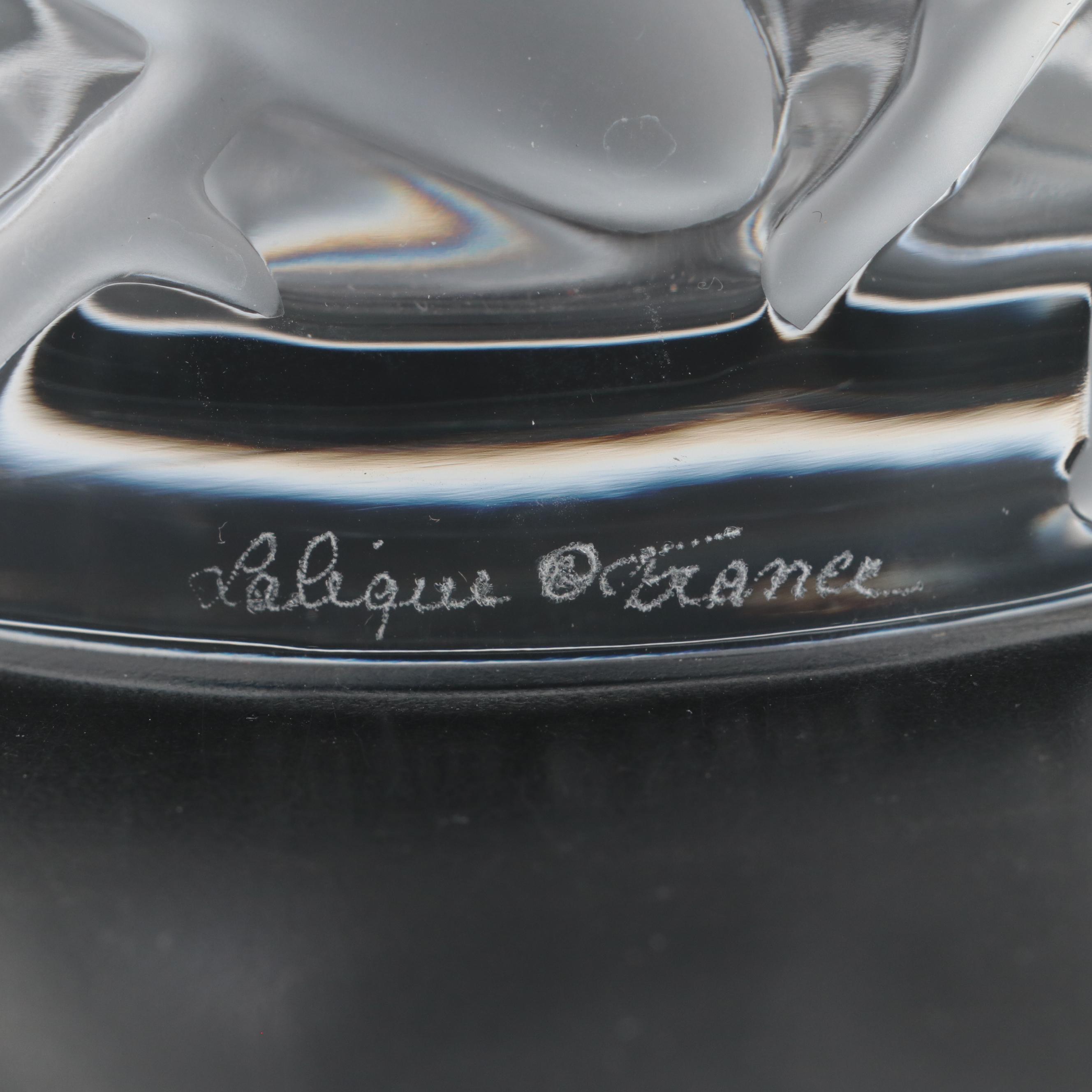 Lalique "Ispahan" Crystal Vase with Raised Frosted Roses, Late 20th Century