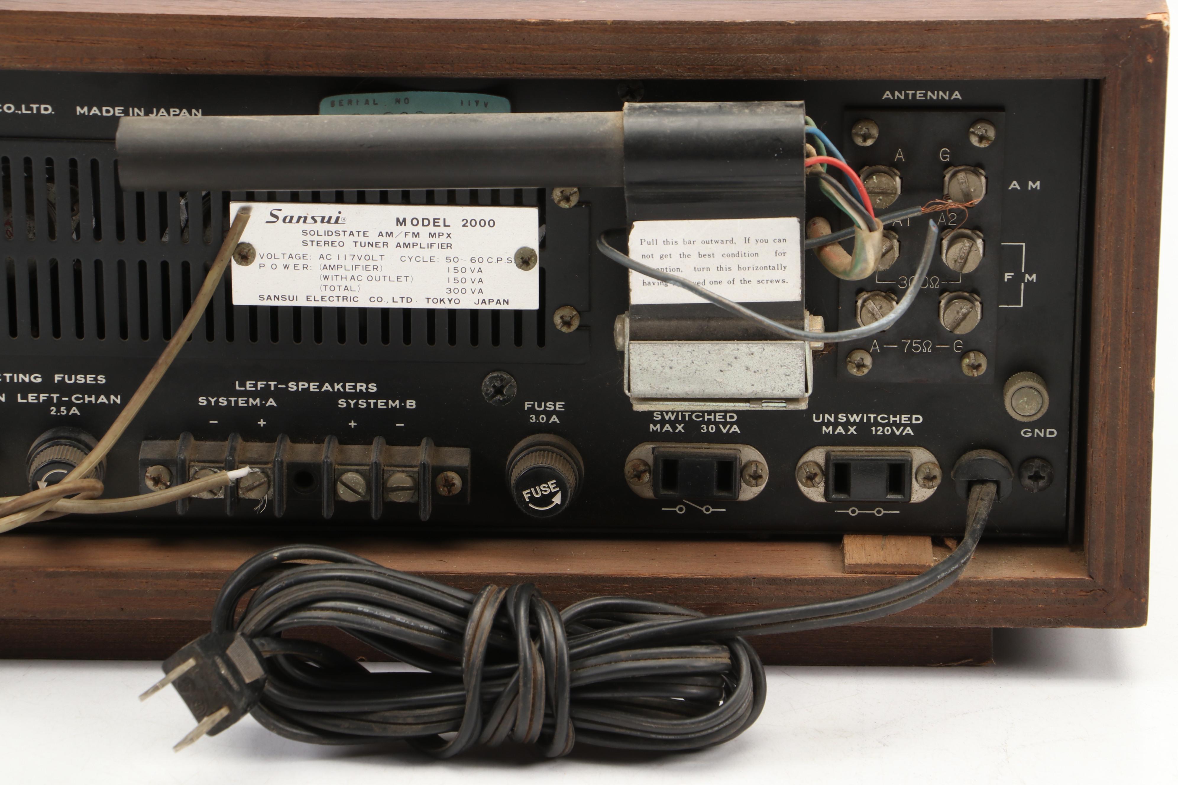 Sansui Solid State Stereo Tuner and Amplifier, Circa 1976