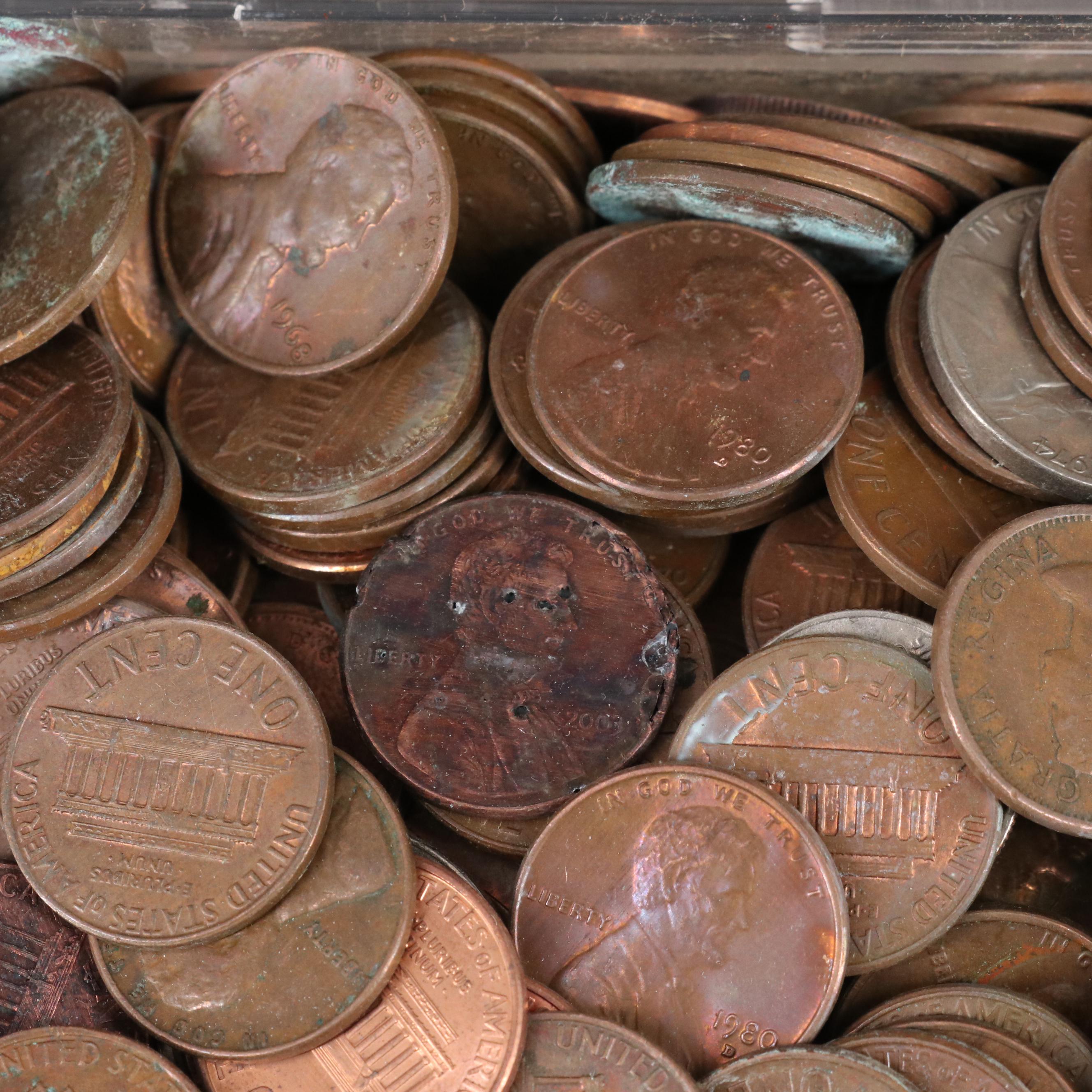Group of U.S. Cents, Nickels, and Dimes, Including 16 BU Rolls of Lincoln Cents
