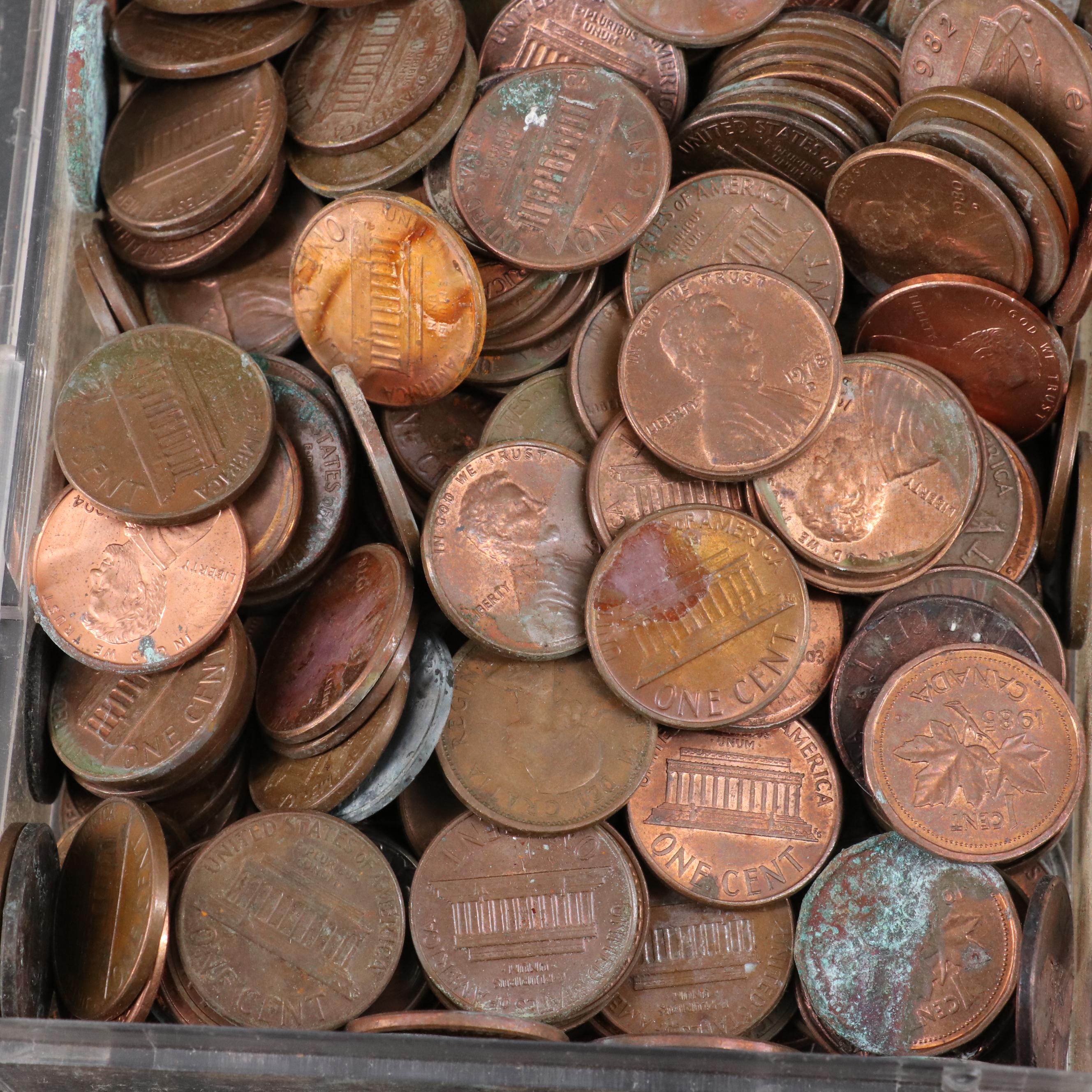 Group of U.S. Cents, Nickels, and Dimes, Including 16 BU Rolls of Lincoln Cents