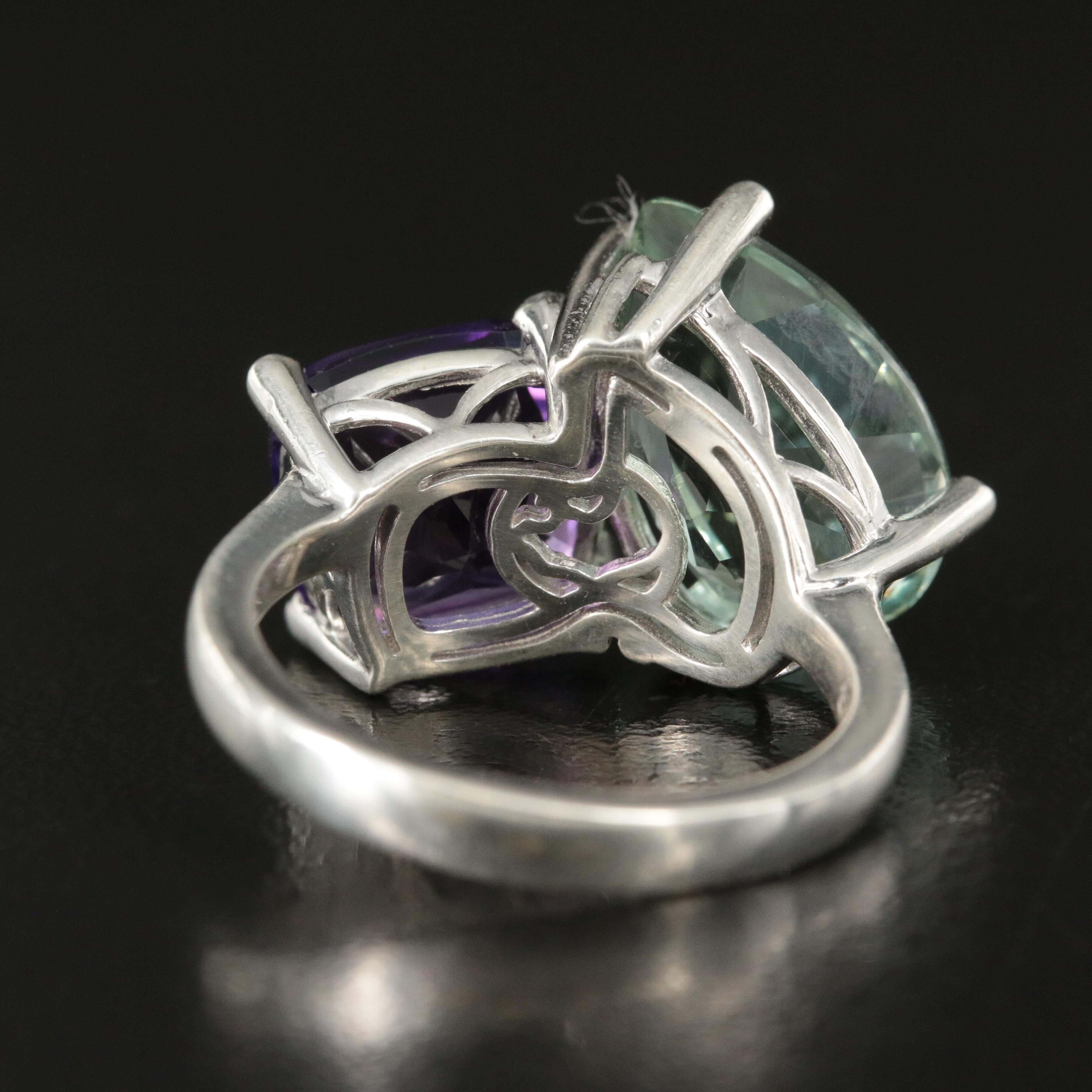 EFFY Sterling Amethyst and Prasiolite Ring