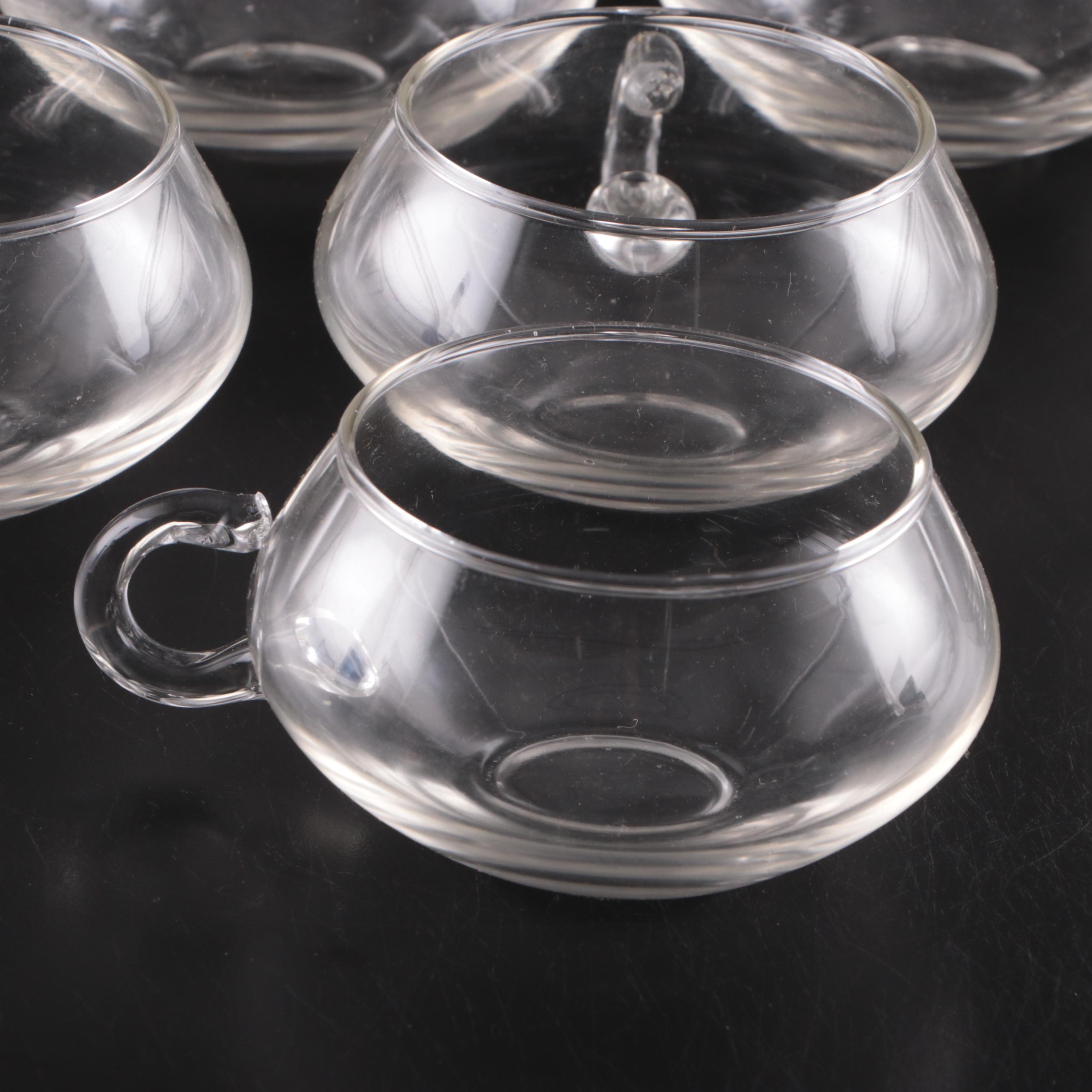 RiekesCrisa "Moderno" Glass Punch Bowl, Cups and Ladle EBTH