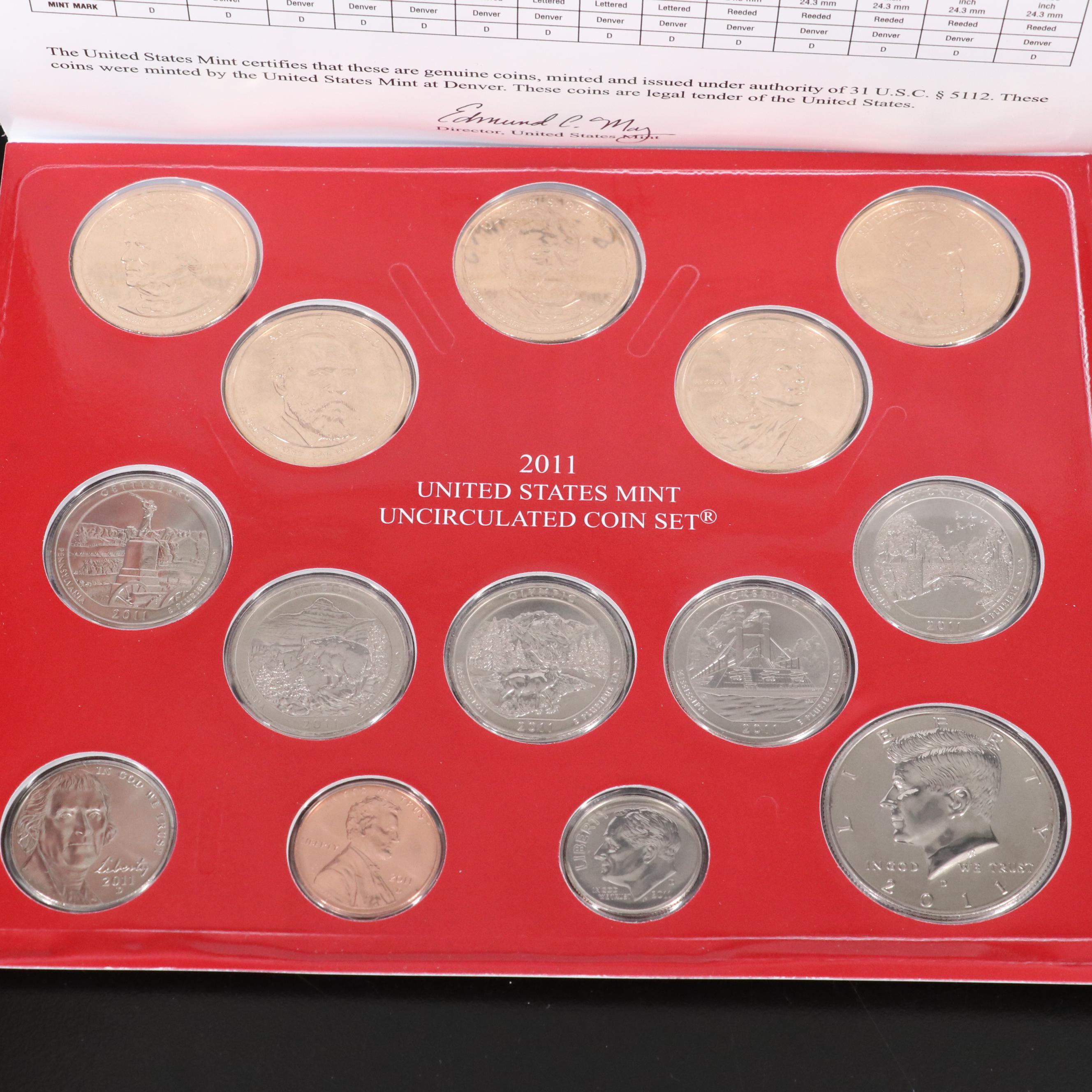 Collection of Seven  Different U.S. Uncirculated Mint Sets