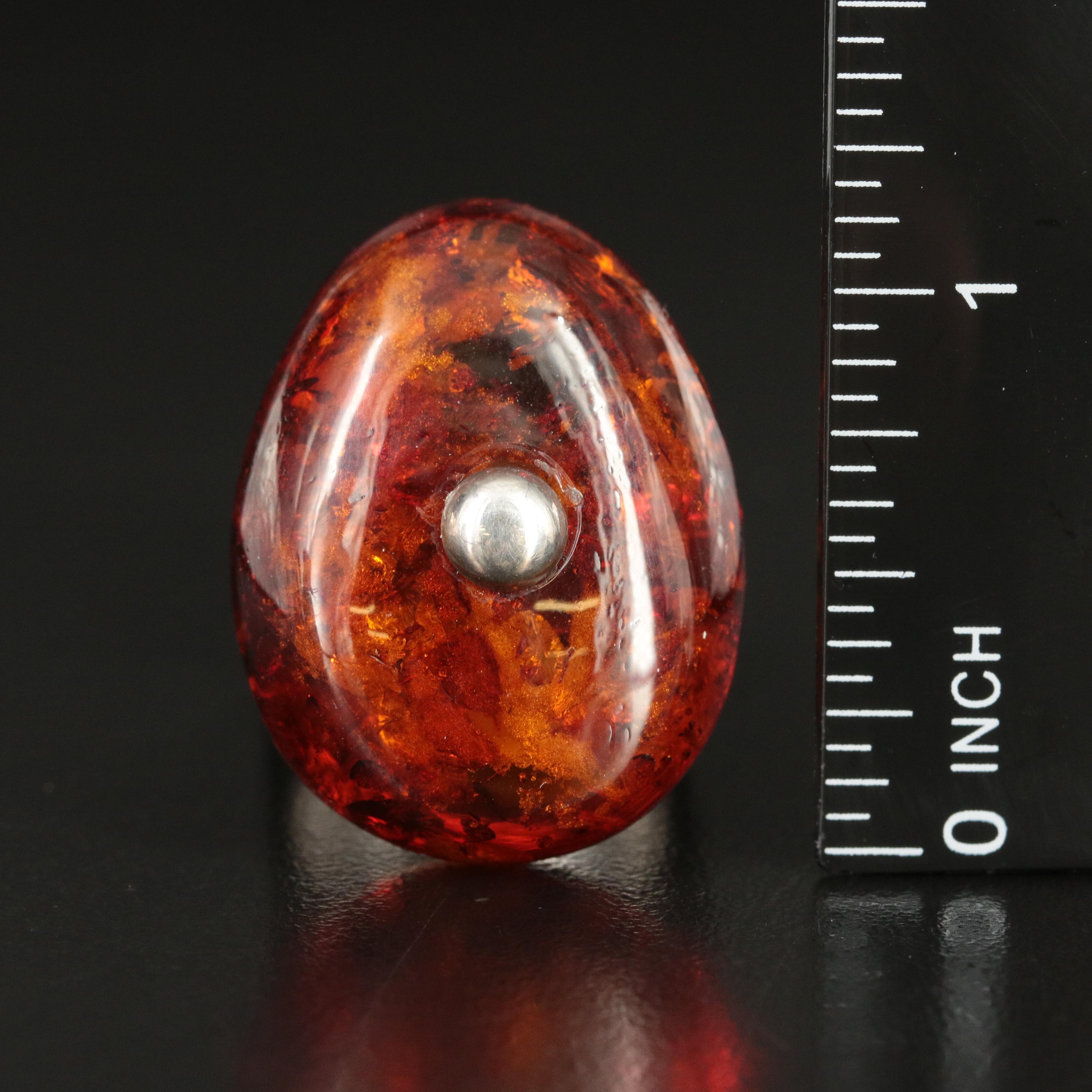Sterling Amber Ring EBTH