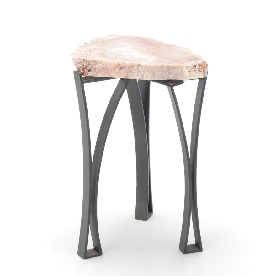 Stone Slab Top Side Table