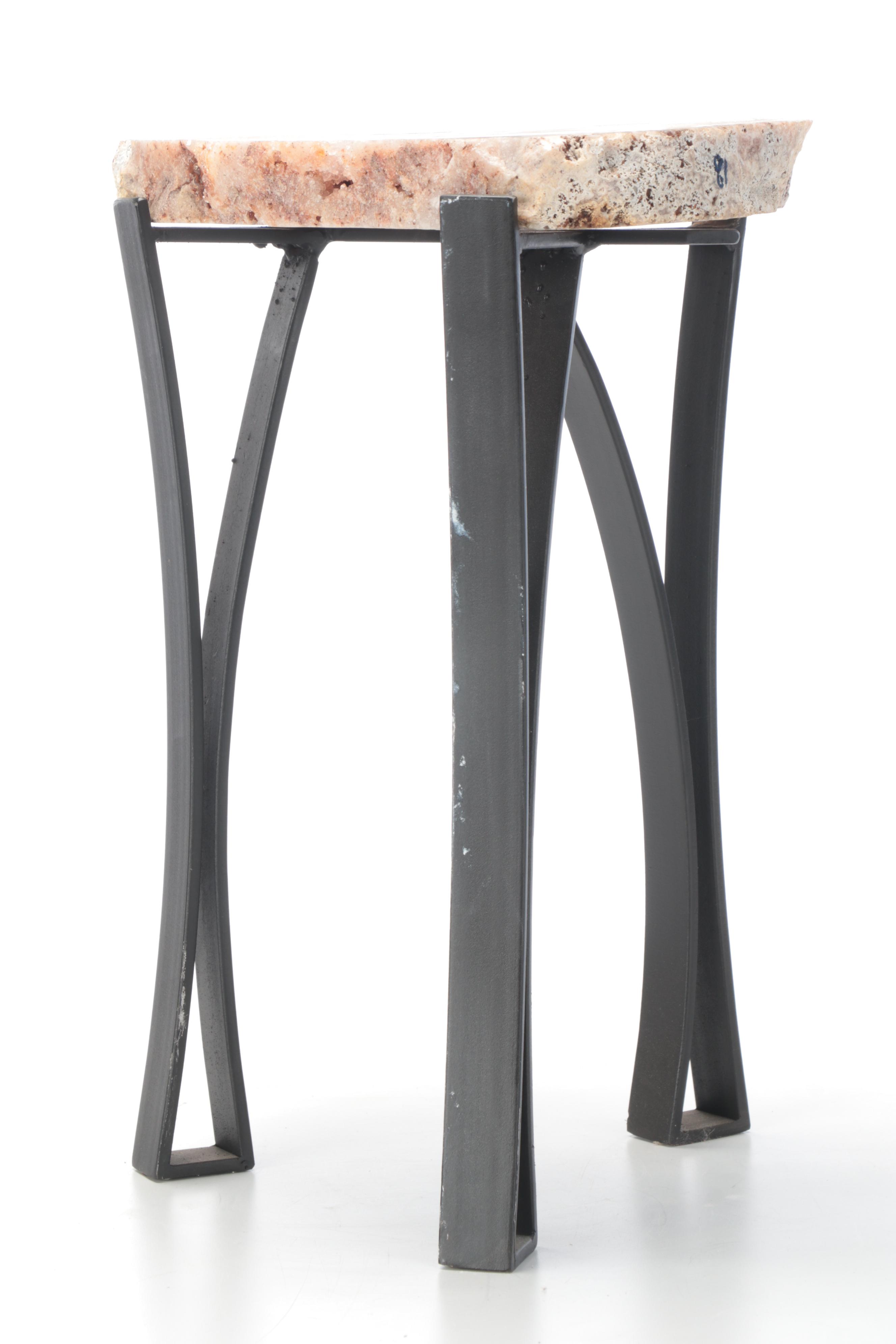 Stone Slab Top Side Table