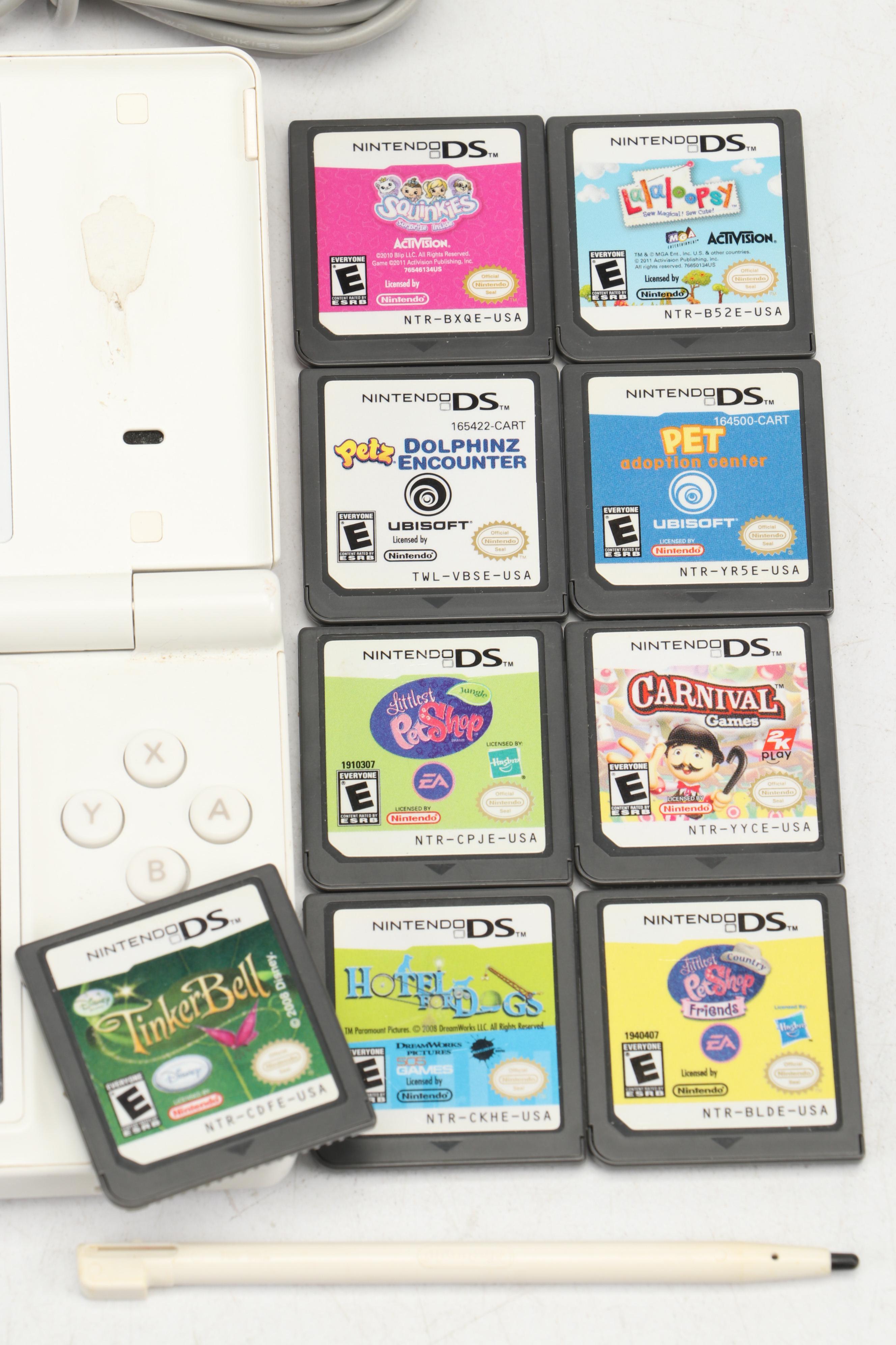 Nintendo DS Game Console with Sony Stereo Earbuds and More