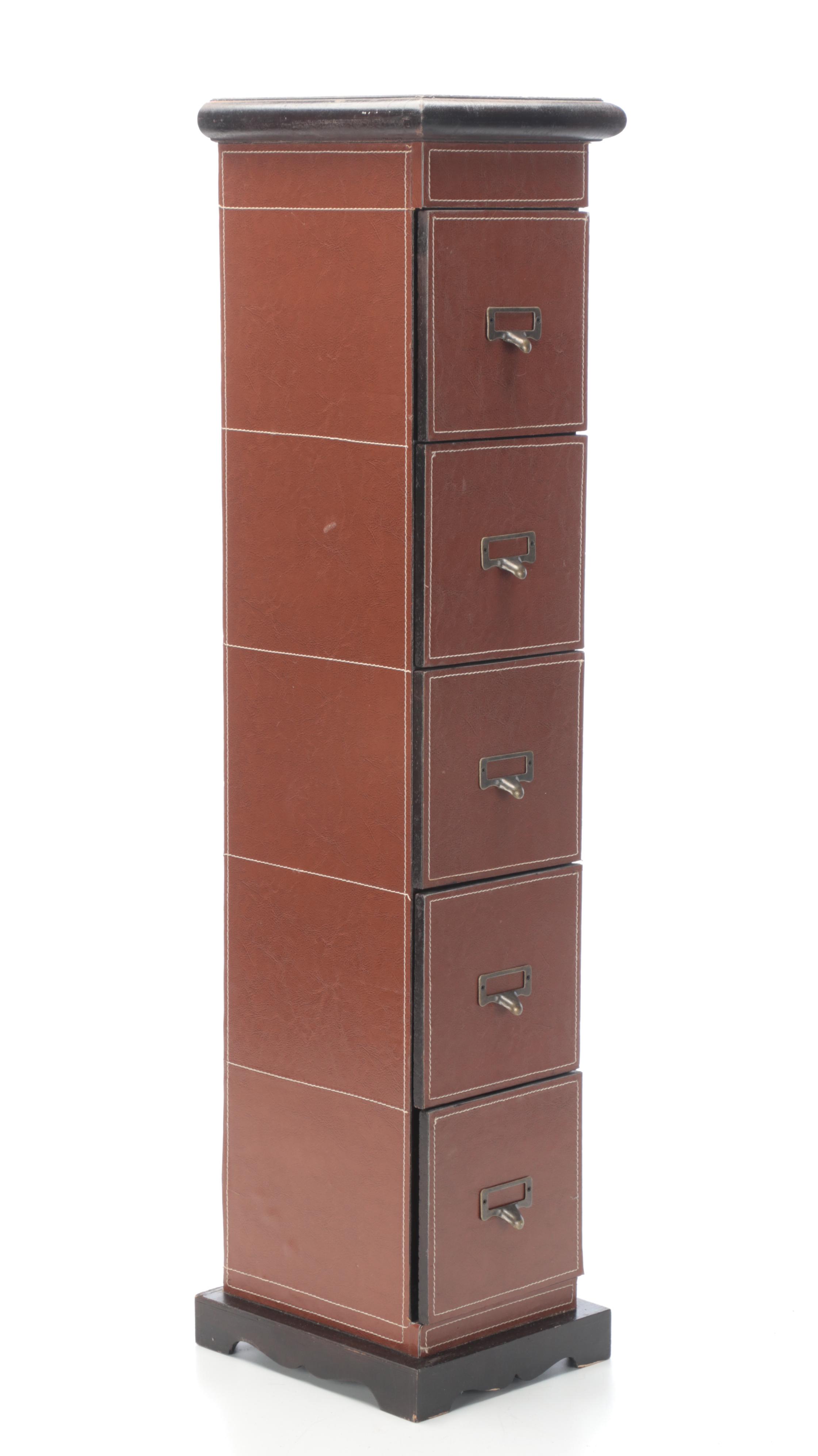 LeatherWrapped CD Tower with CDs including Collection of Genesis CDs