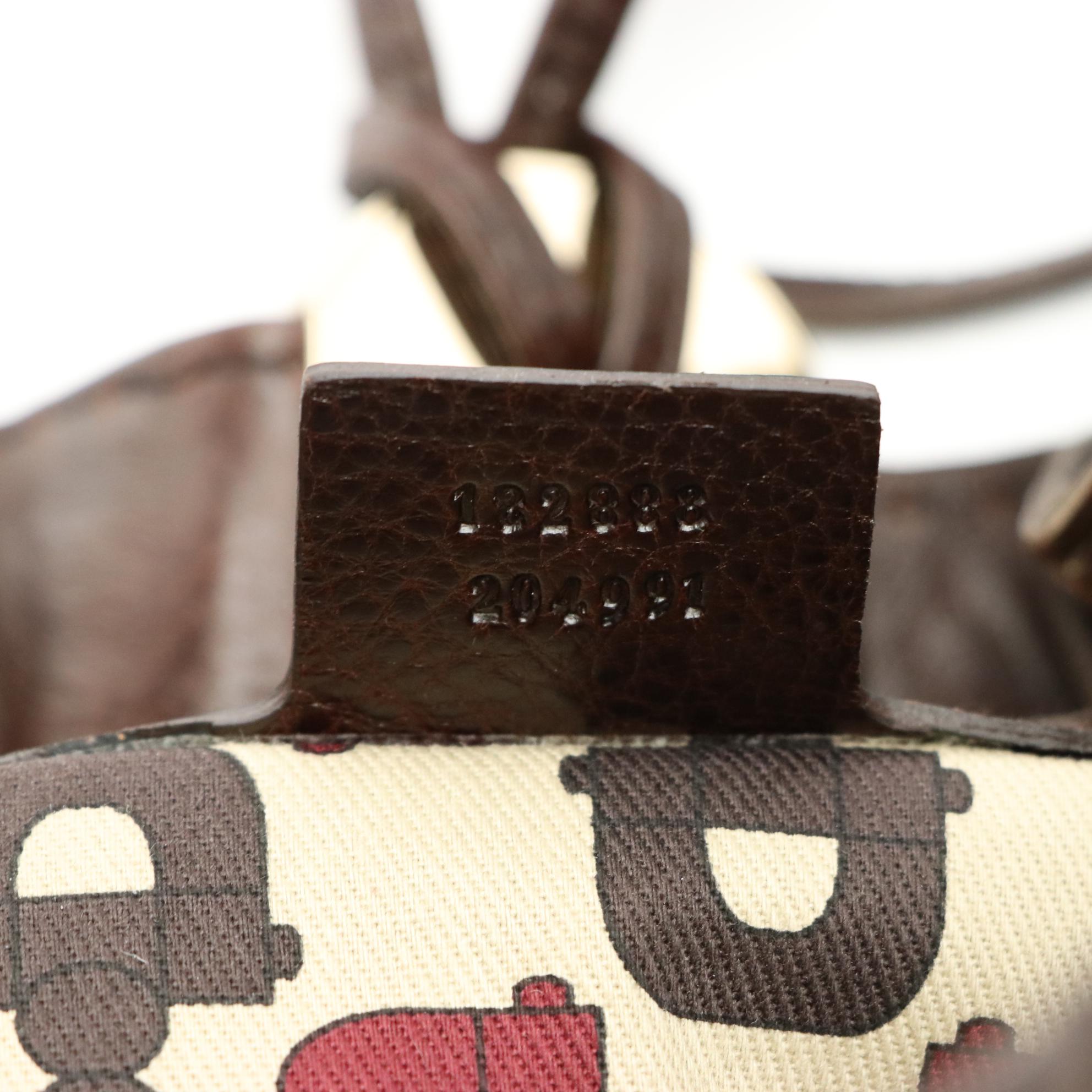 Gucci Indy Bag in Brown Grain and Guccissima Leather with Bamboo Tassels