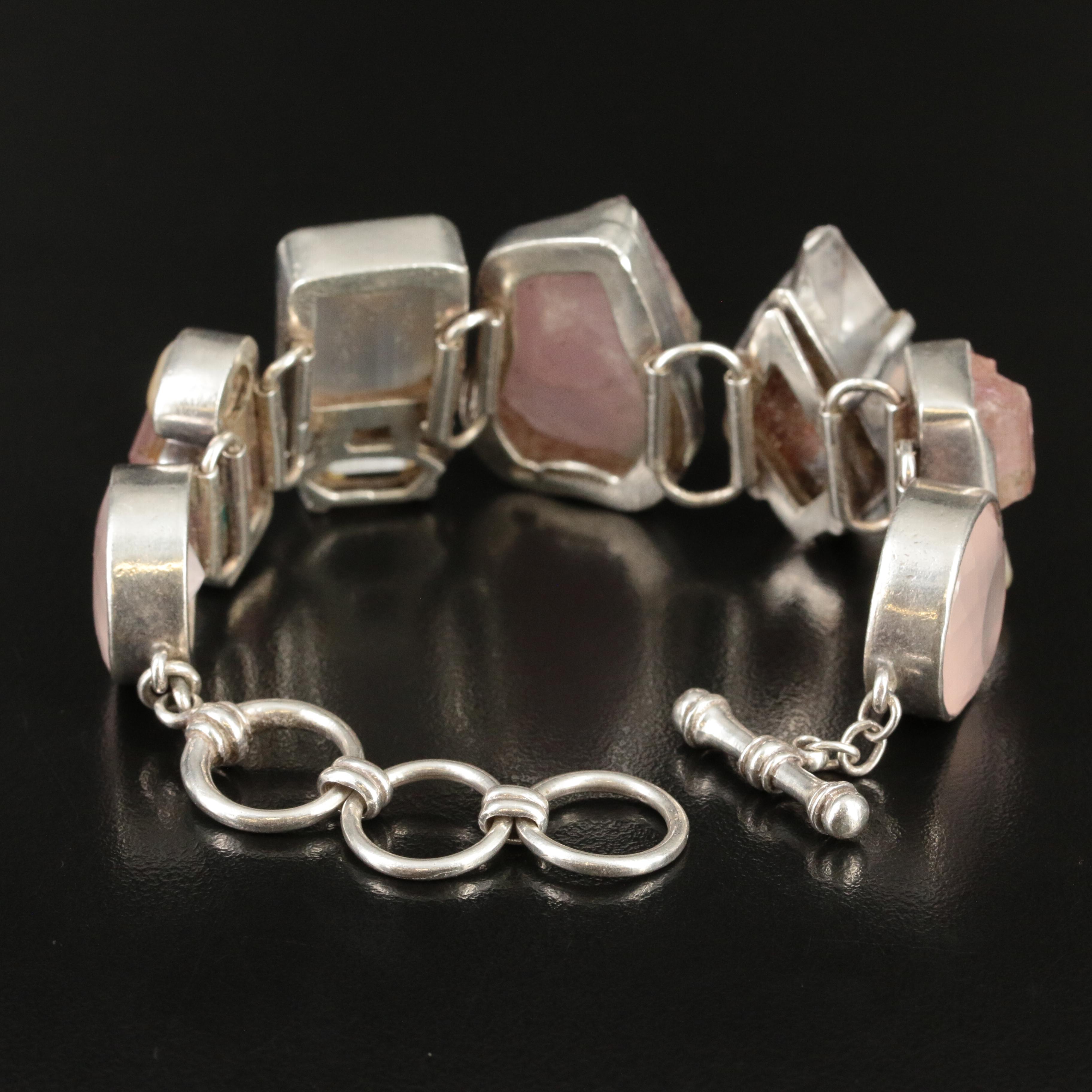 Starborn Creations Sterling Pearl, Rose Quartz and Gemstone Bracelet