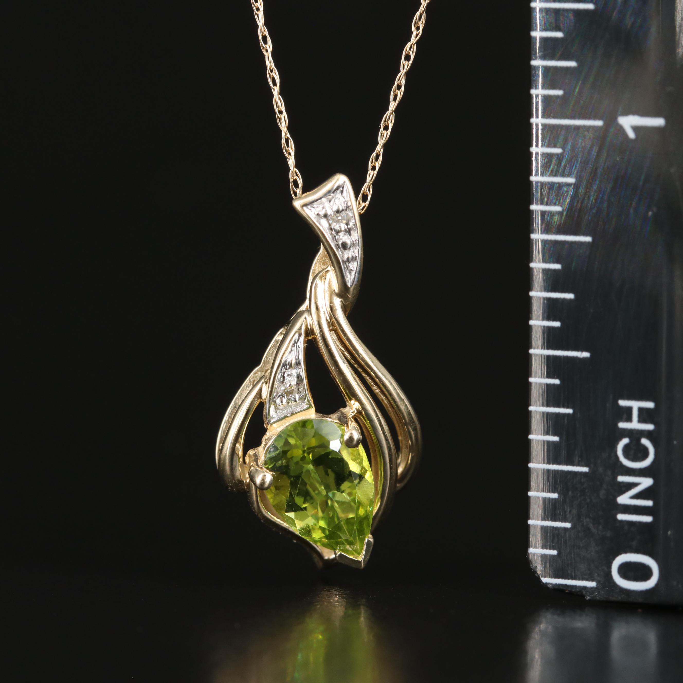 14K Peridot and Diamond Necklace