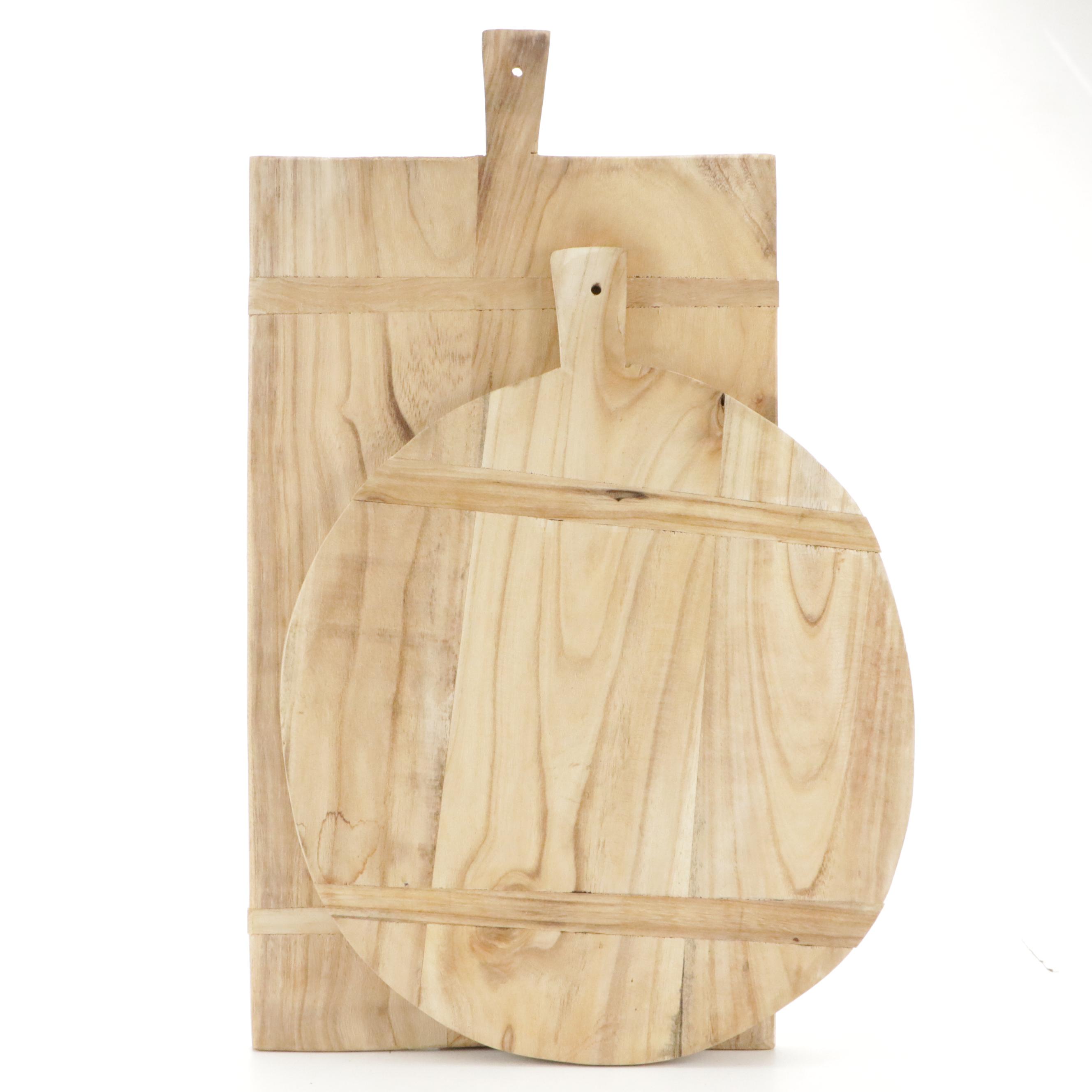 Round and Rectangular Wooden Bread Boards