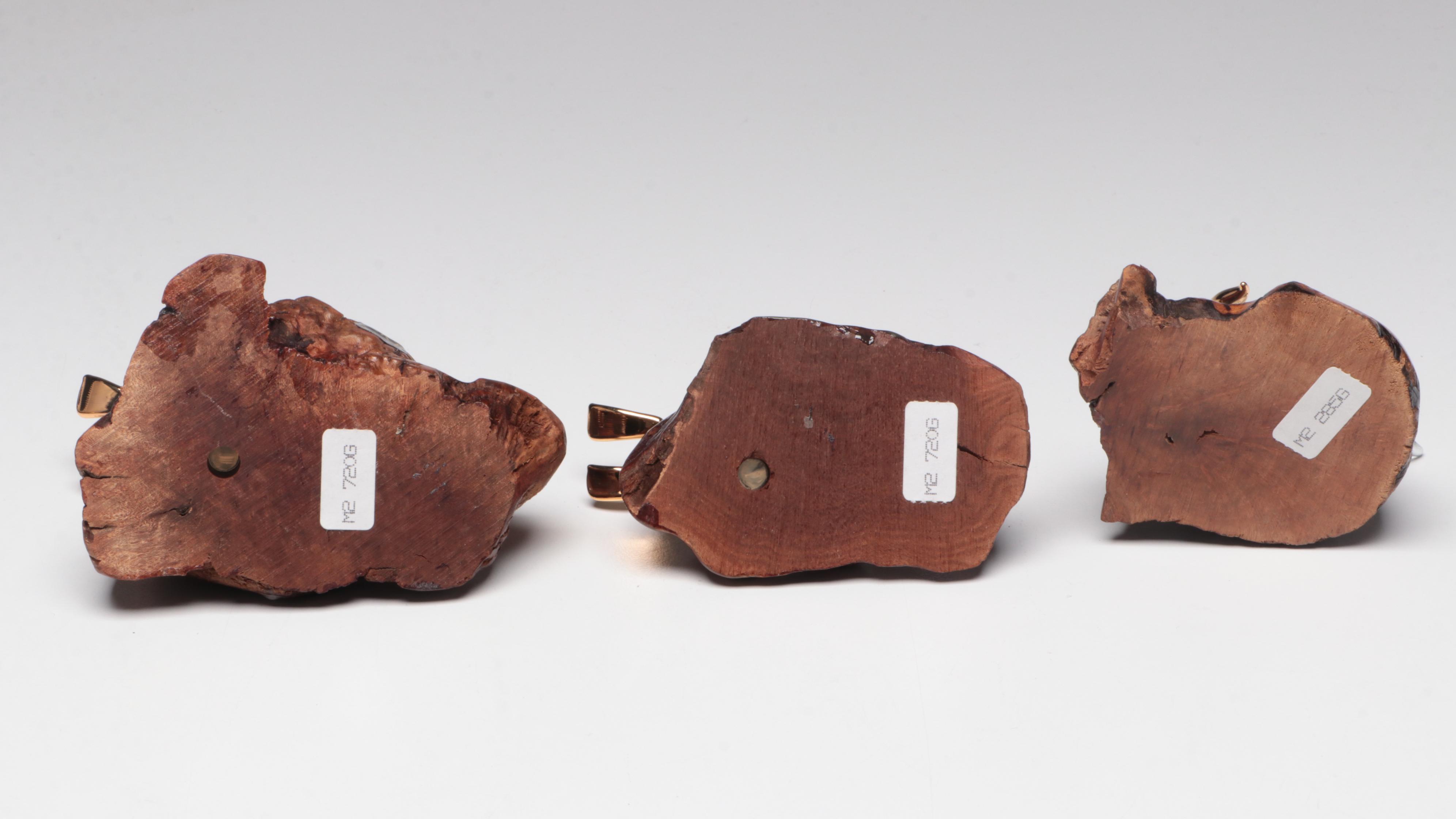 Glass Scuba Diver Figurines Mounted on Wood