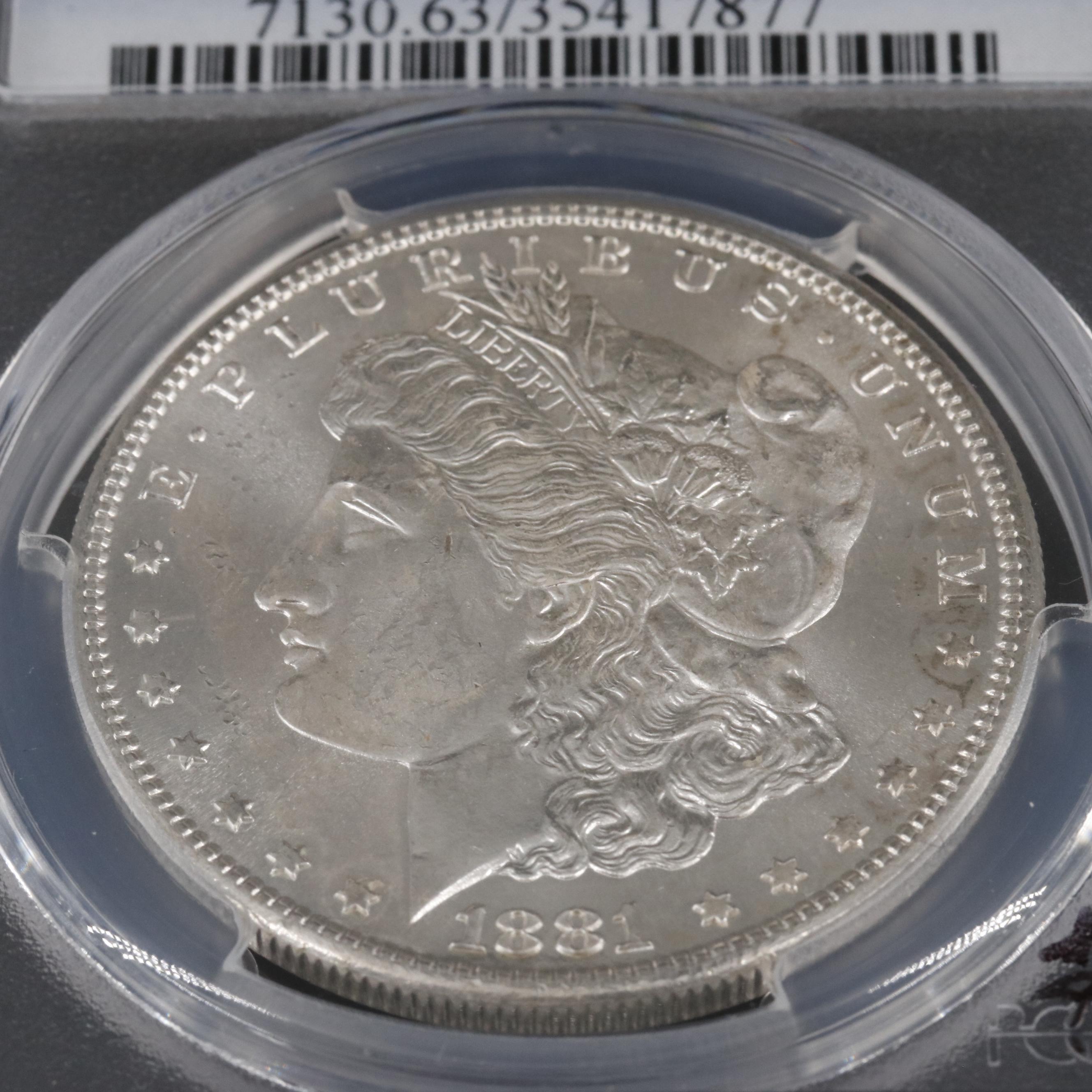 Group of Two PCGS Graded Morgan Silver Dollars Including an MS64 1880-S