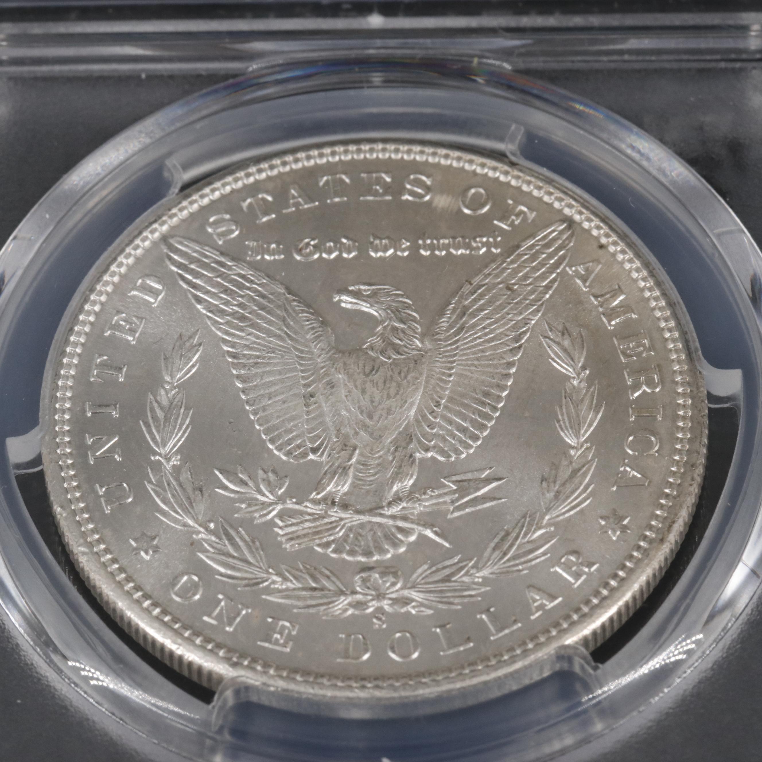 Group of Two PCGS Graded Morgan Silver Dollars Including an MS64 1880-S