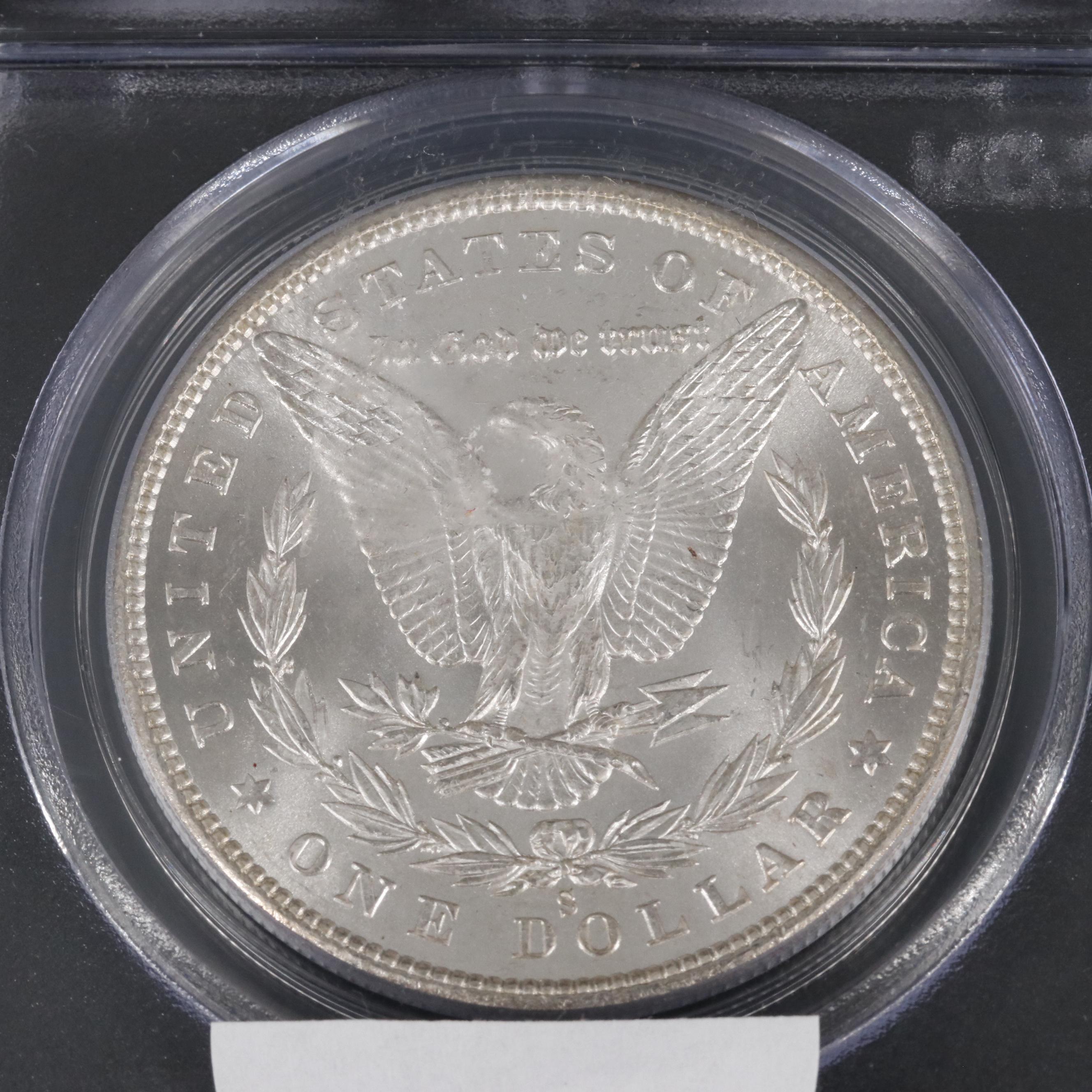 Group of Two PCGS Graded Morgan Silver Dollars Including an MS64 1880-S