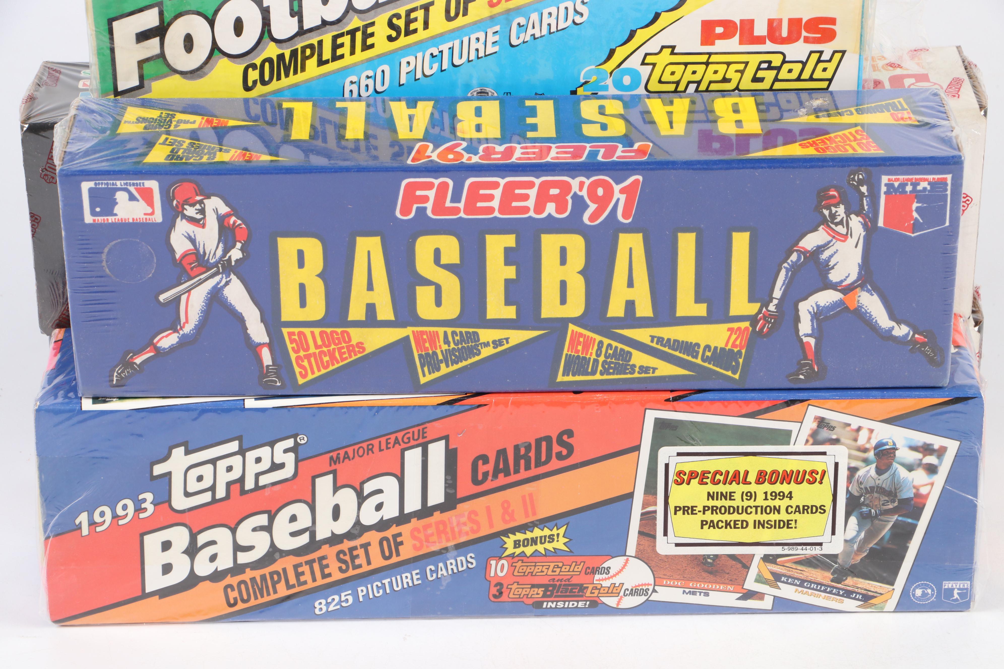 Sealed Sports Card Sets with Ken Griffey Jr., Joe Montana, and More, 1980s–1993s