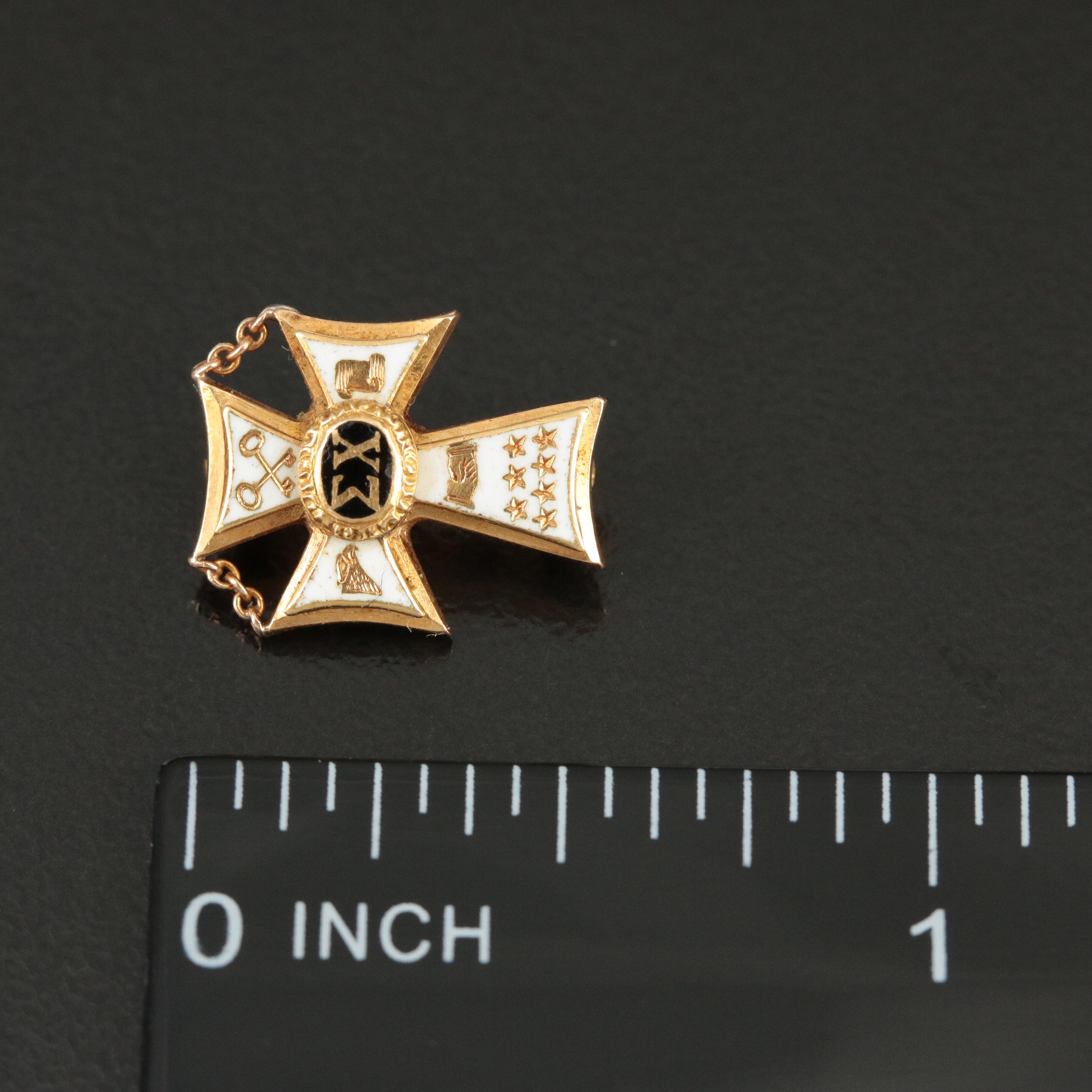 Tiffany & Co. 18K and Enamel Sigma Chi Fraternity Pin