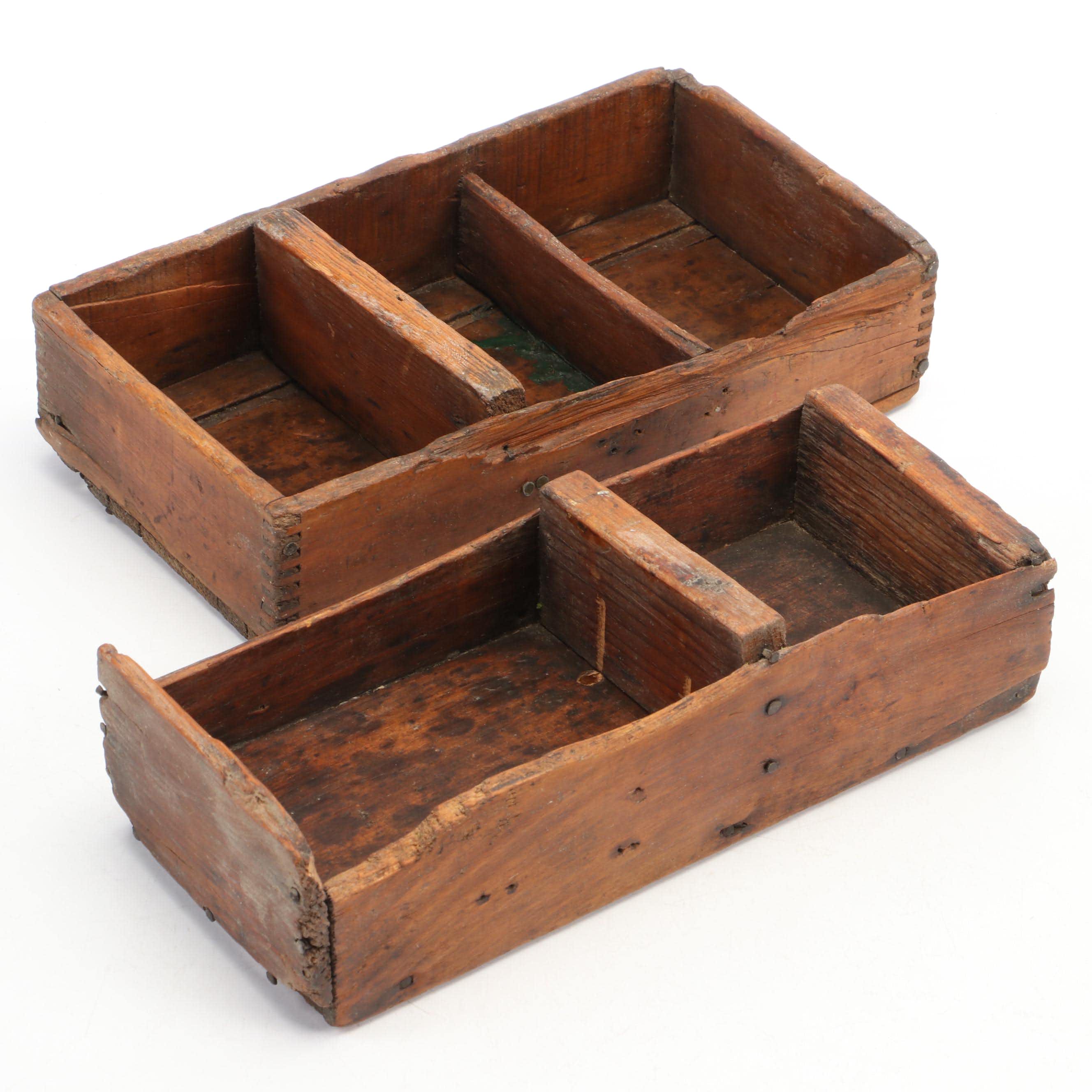 Small Wood Crates, Antique