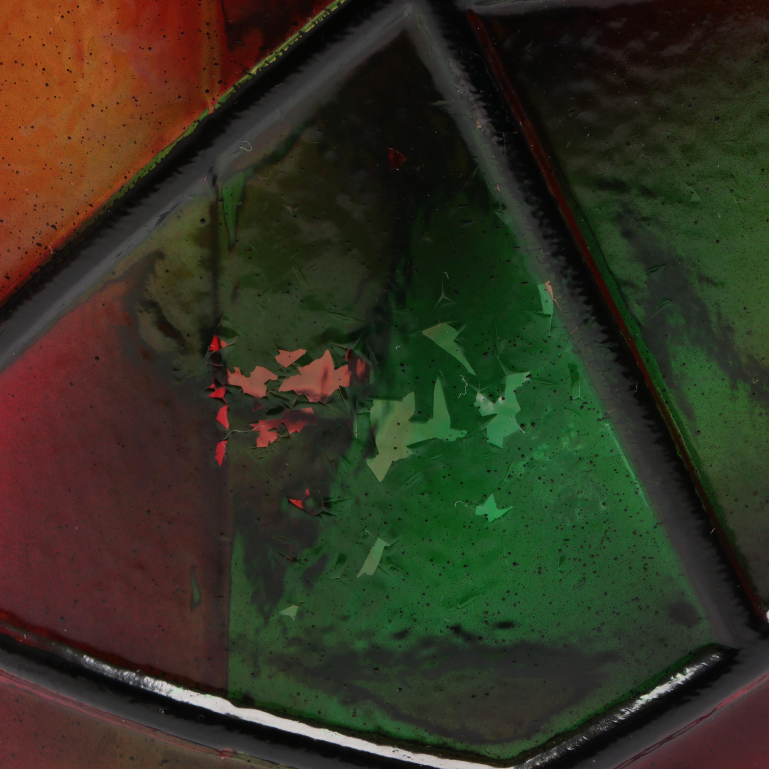 Pair of Stained Glass Ceiling Lights, 21st Century