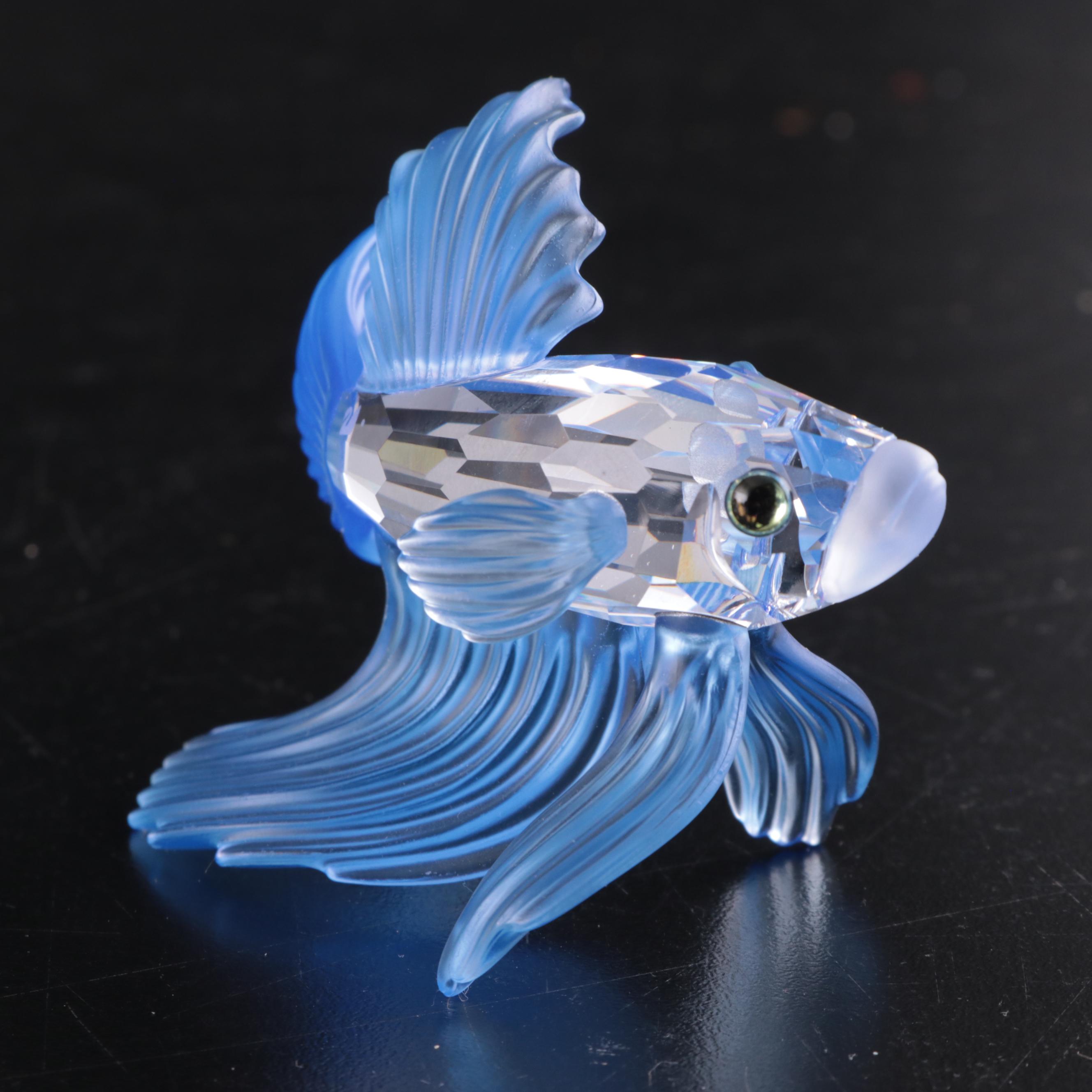 Swarovski "Siamese Fighting Fish" with Other Swarovski Crystal Animal Figurines