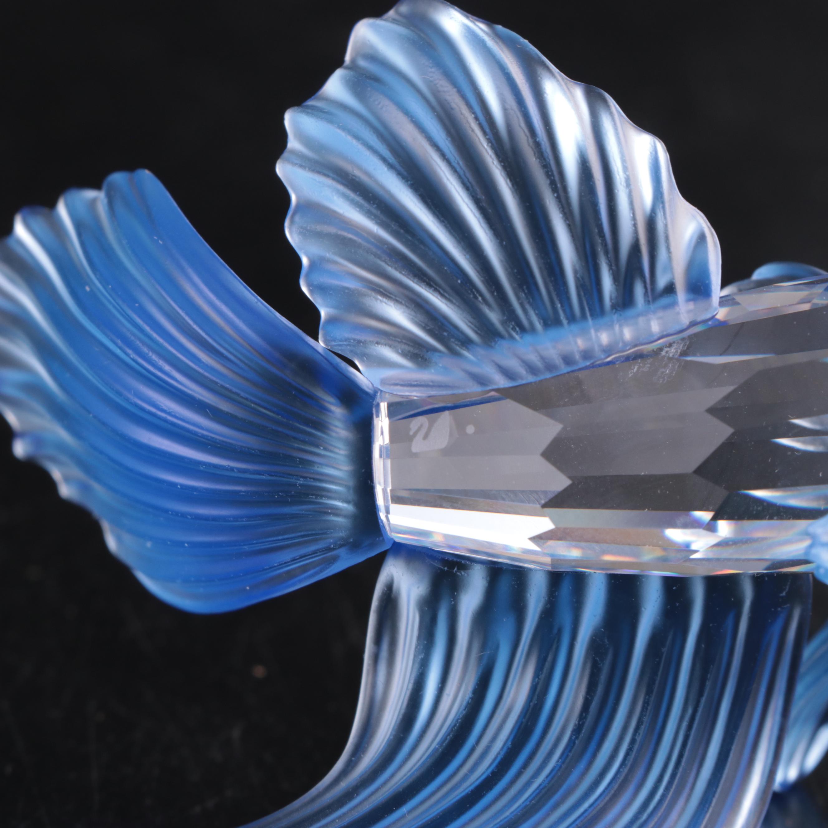 Swarovski "Siamese Fighting Fish" with Other Swarovski Crystal Animal Figurines