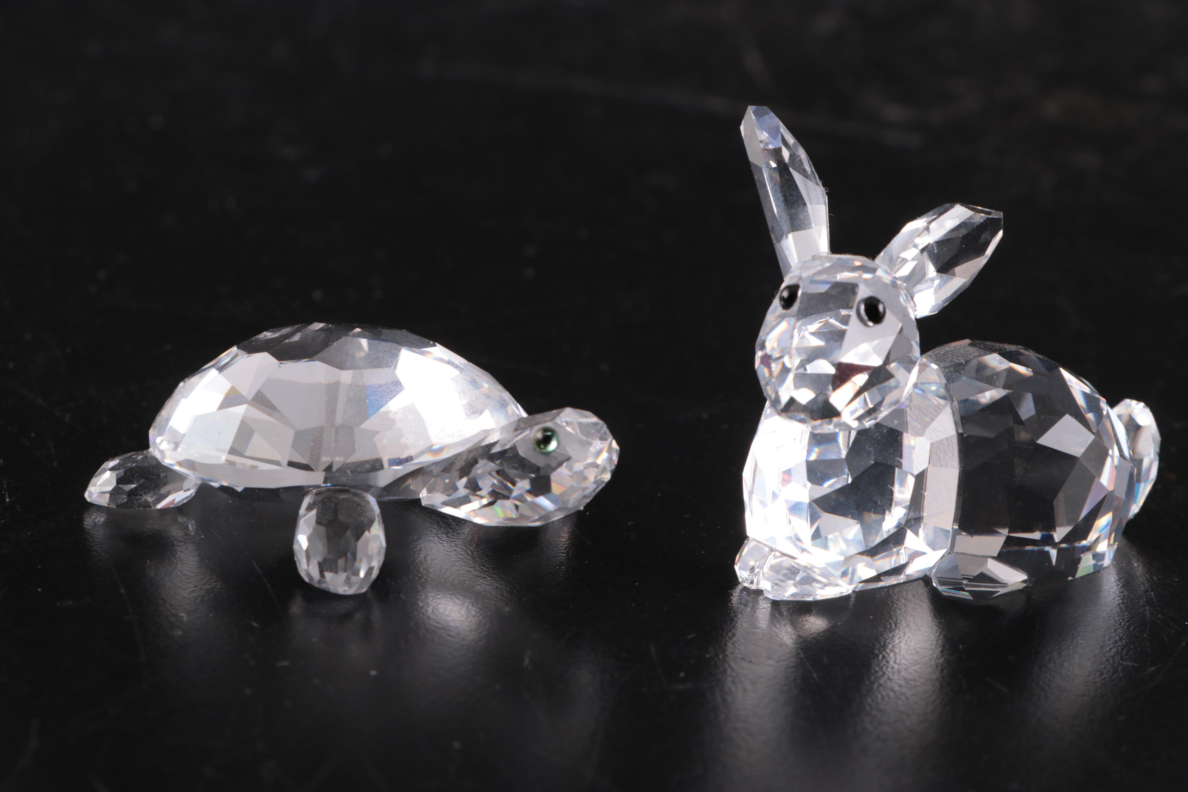 Swarovski "Siamese Fighting Fish" with Other Swarovski Crystal Animal Figurines